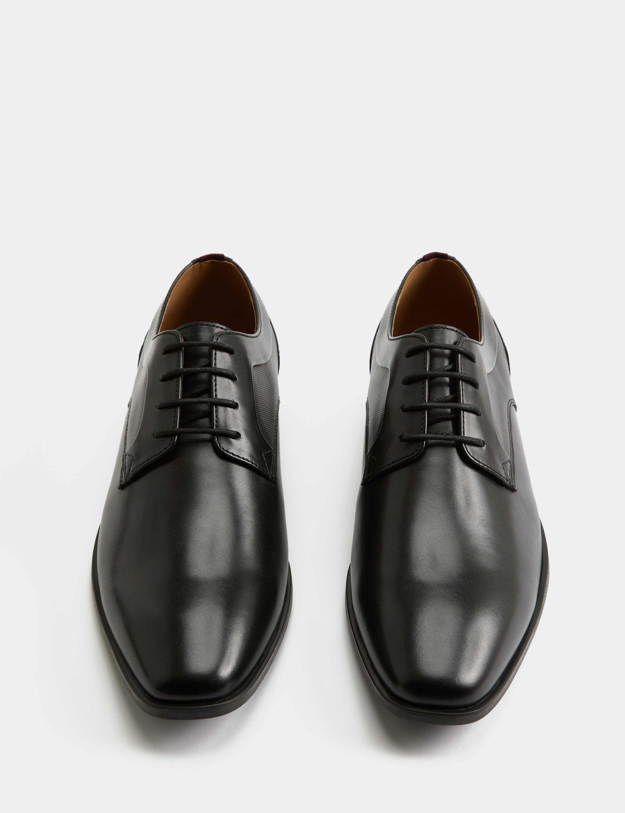 Wide Fit Leather Derby Shoes 1 of 3