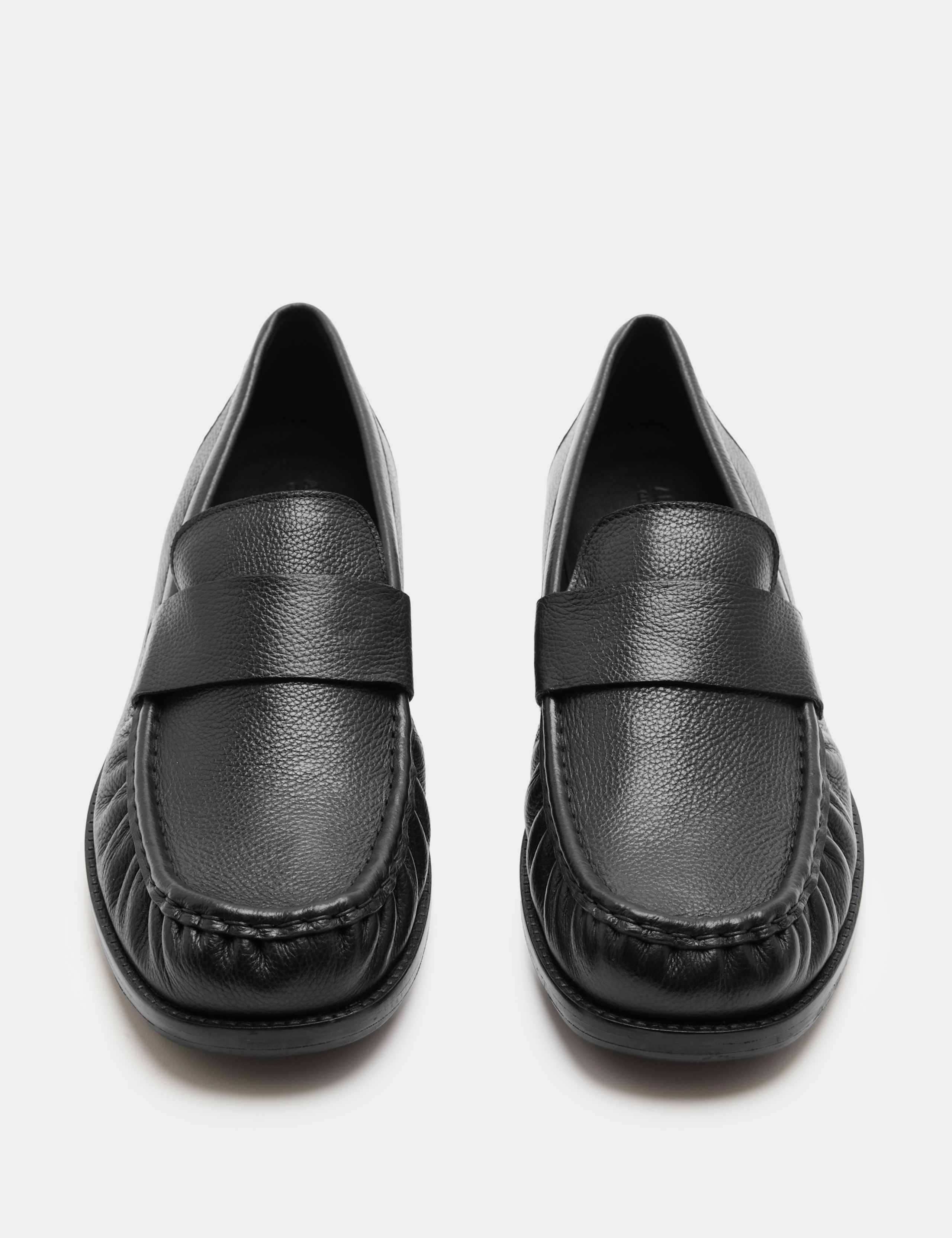 Leather Square Toe Slip On Loafers 1 of 3