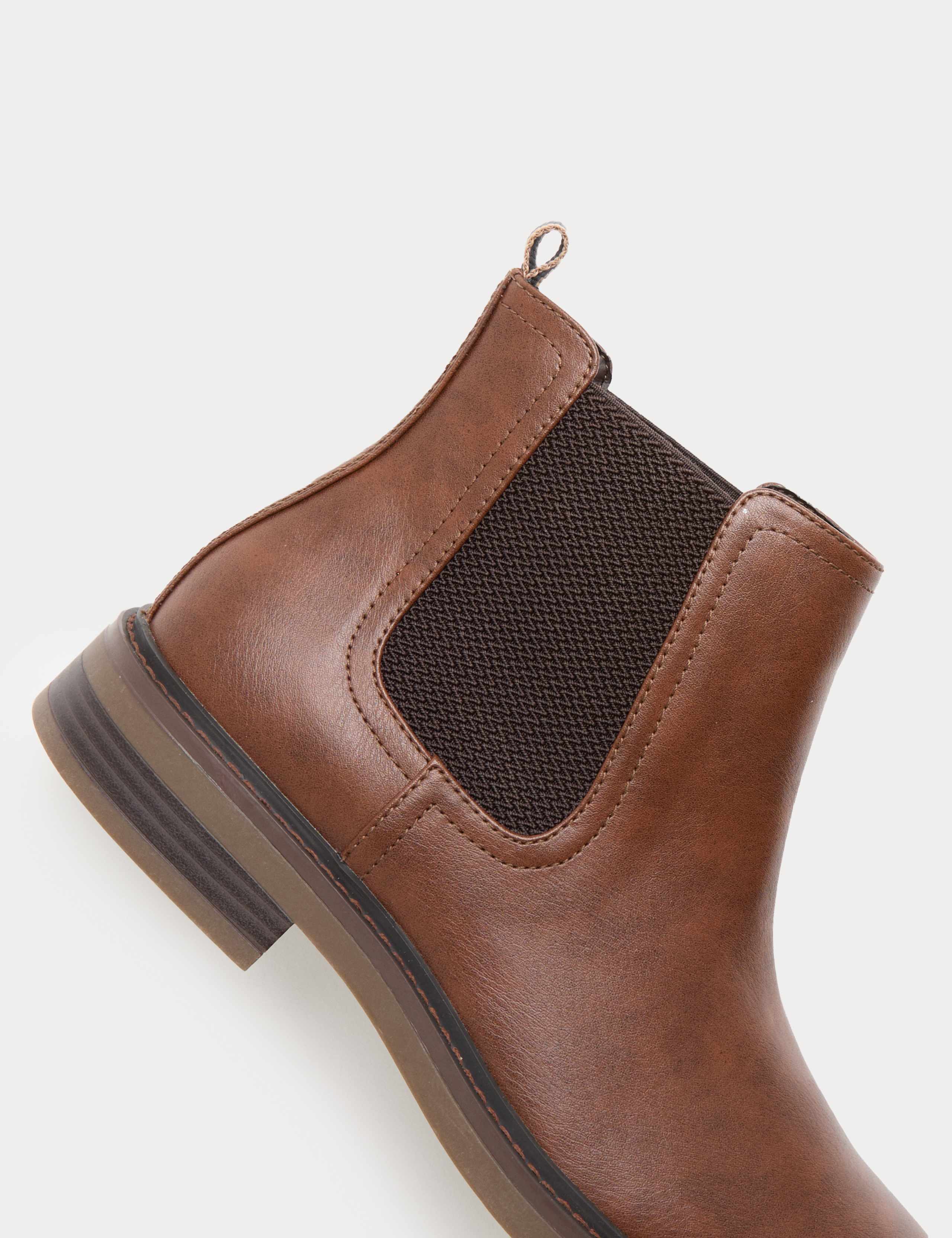 Faux Leather Pull-On Chelsea Boots 2 of 3