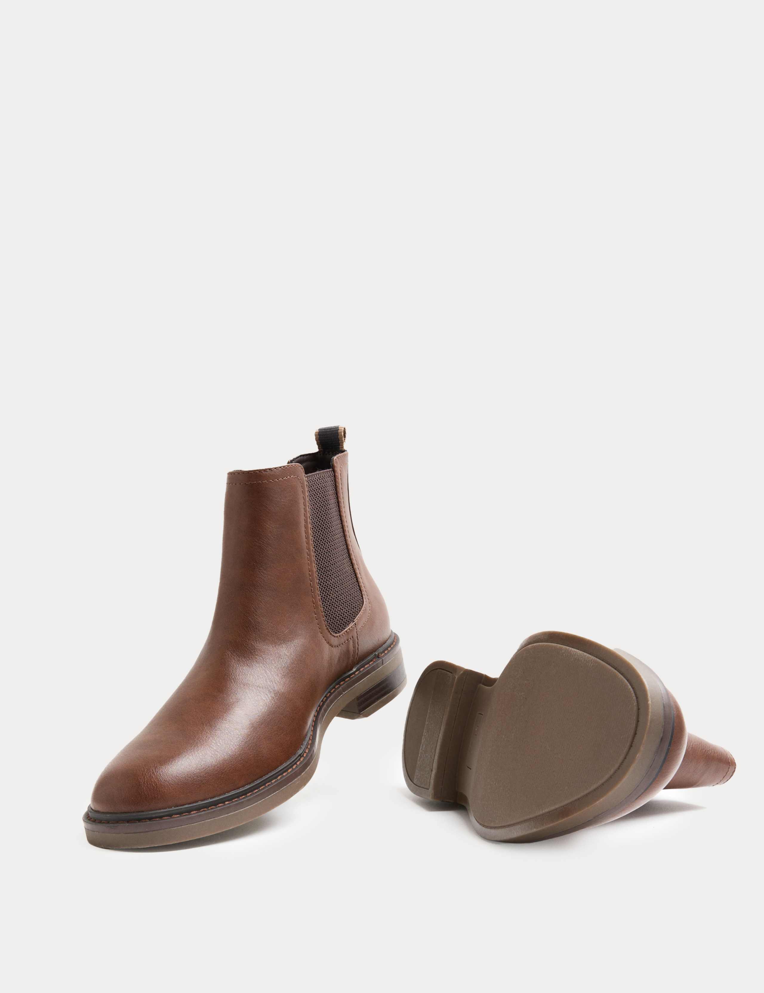 Faux Leather Pull-On Chelsea Boots 3 of 3