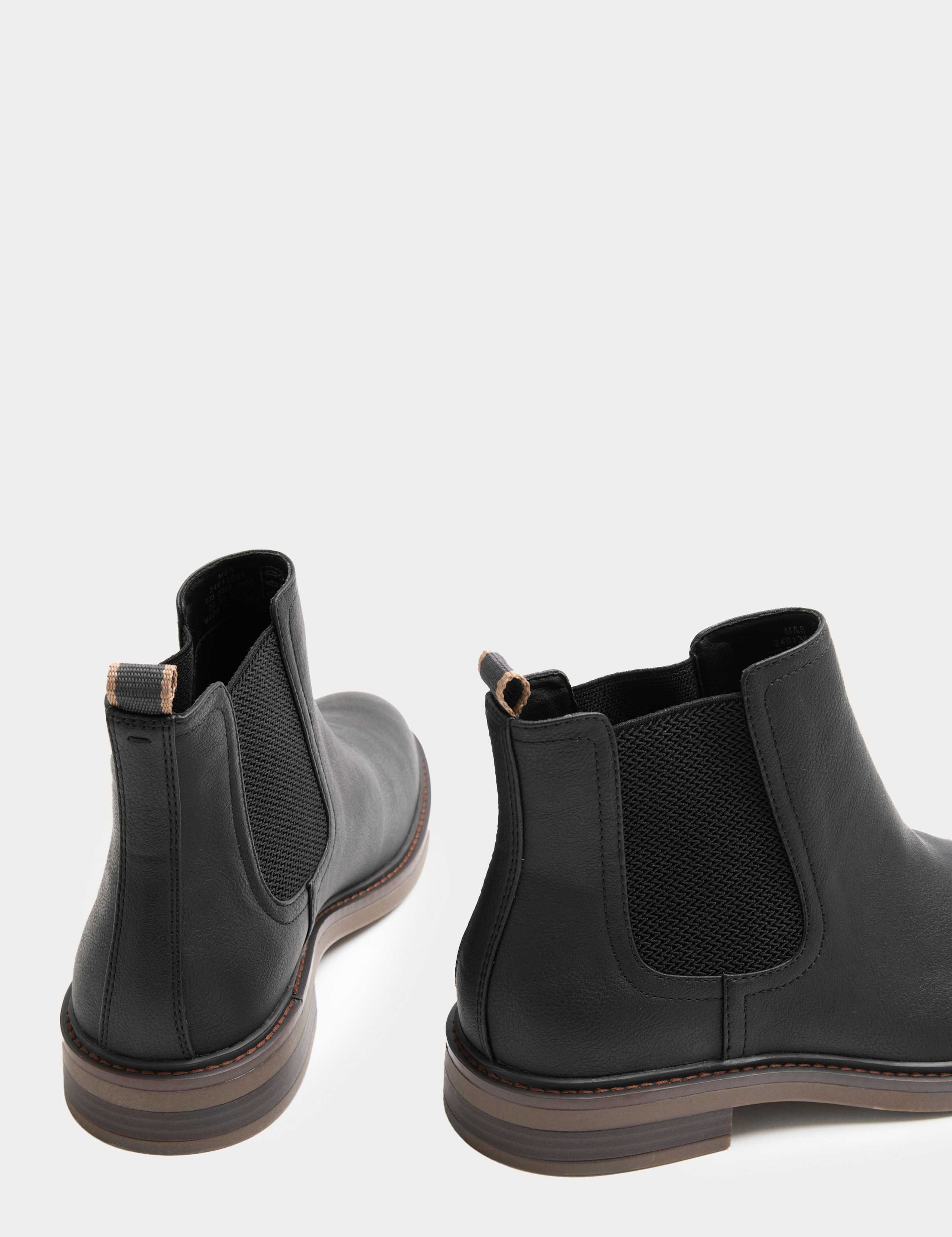 Faux Leather Pull-On Chelsea Boots 2 of 3