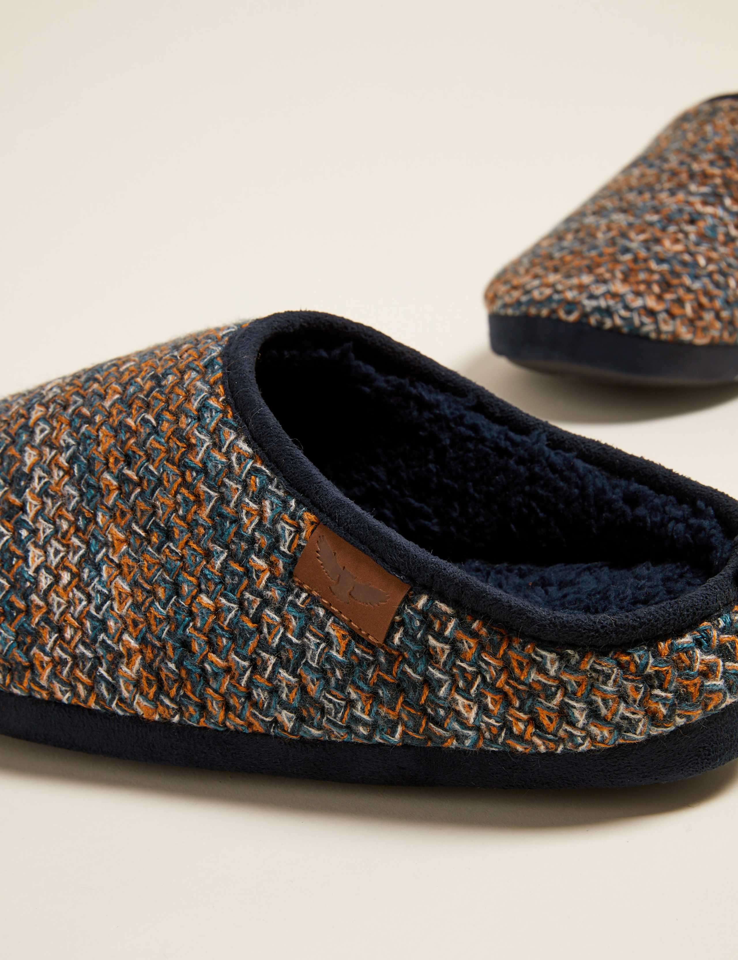 Fur Lined Knitted Mule Slippers 4 of 5