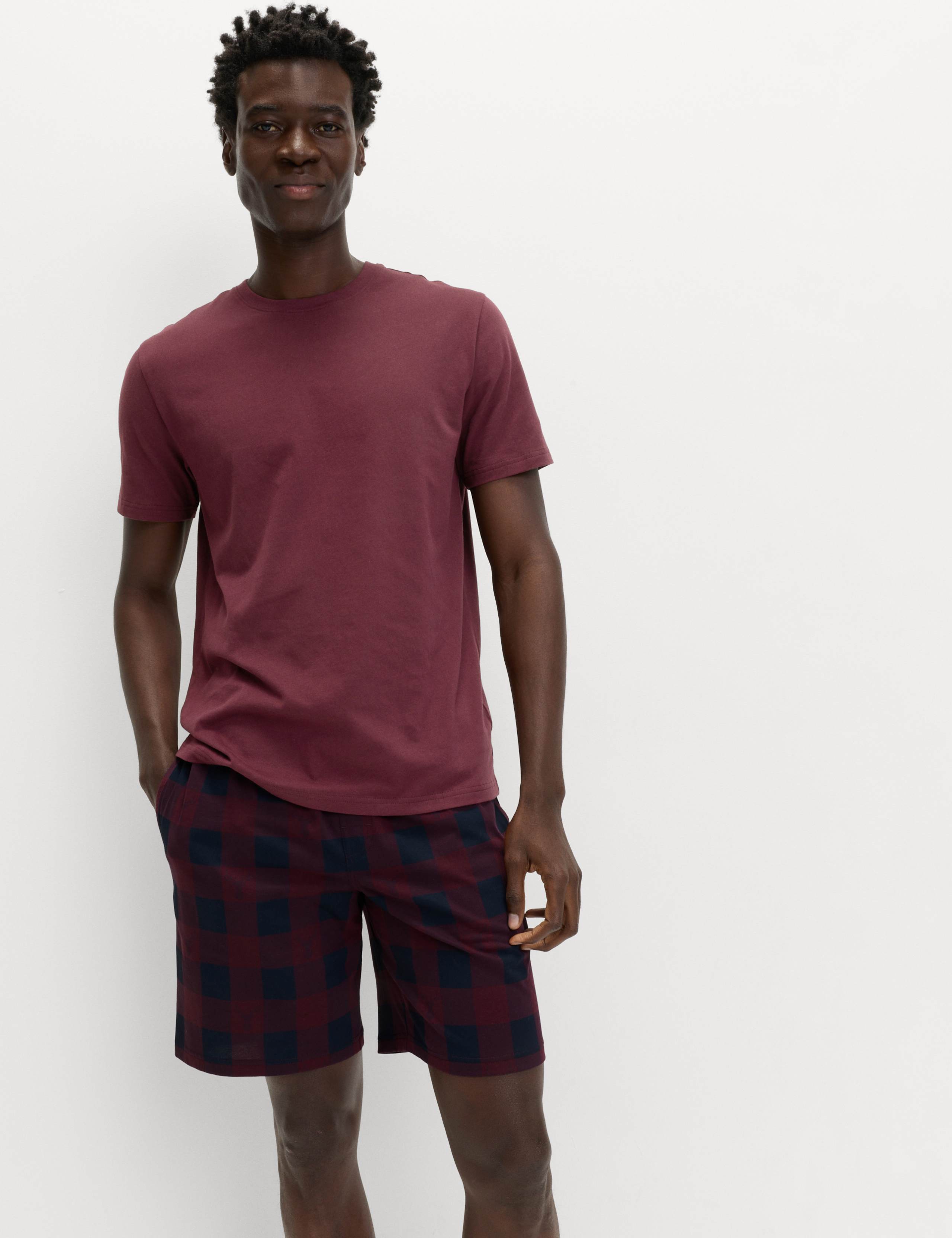 Pure Cotton Checked Pyjama Set 3 of 6