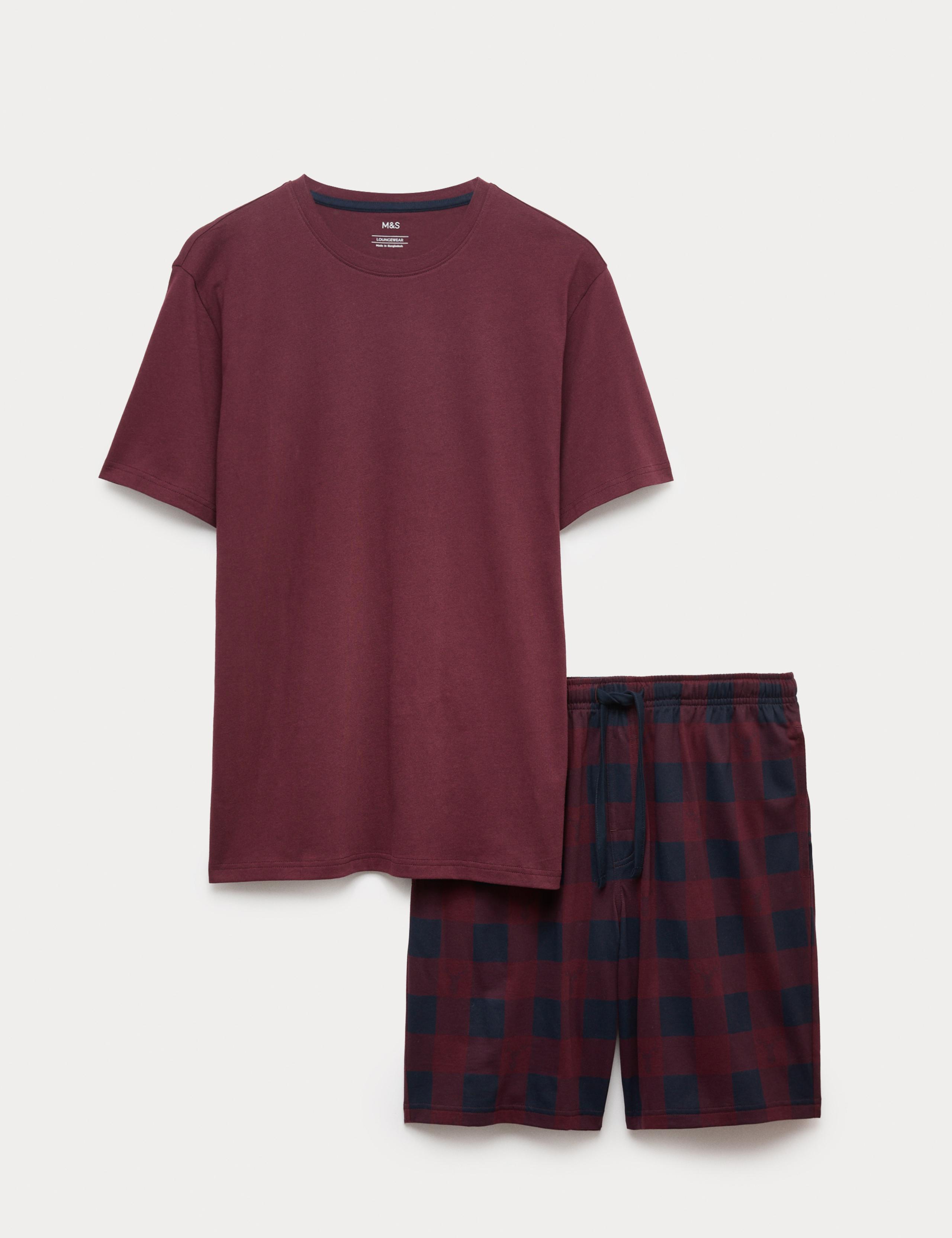 Pure Cotton Checked Pyjama Set 2 of 6