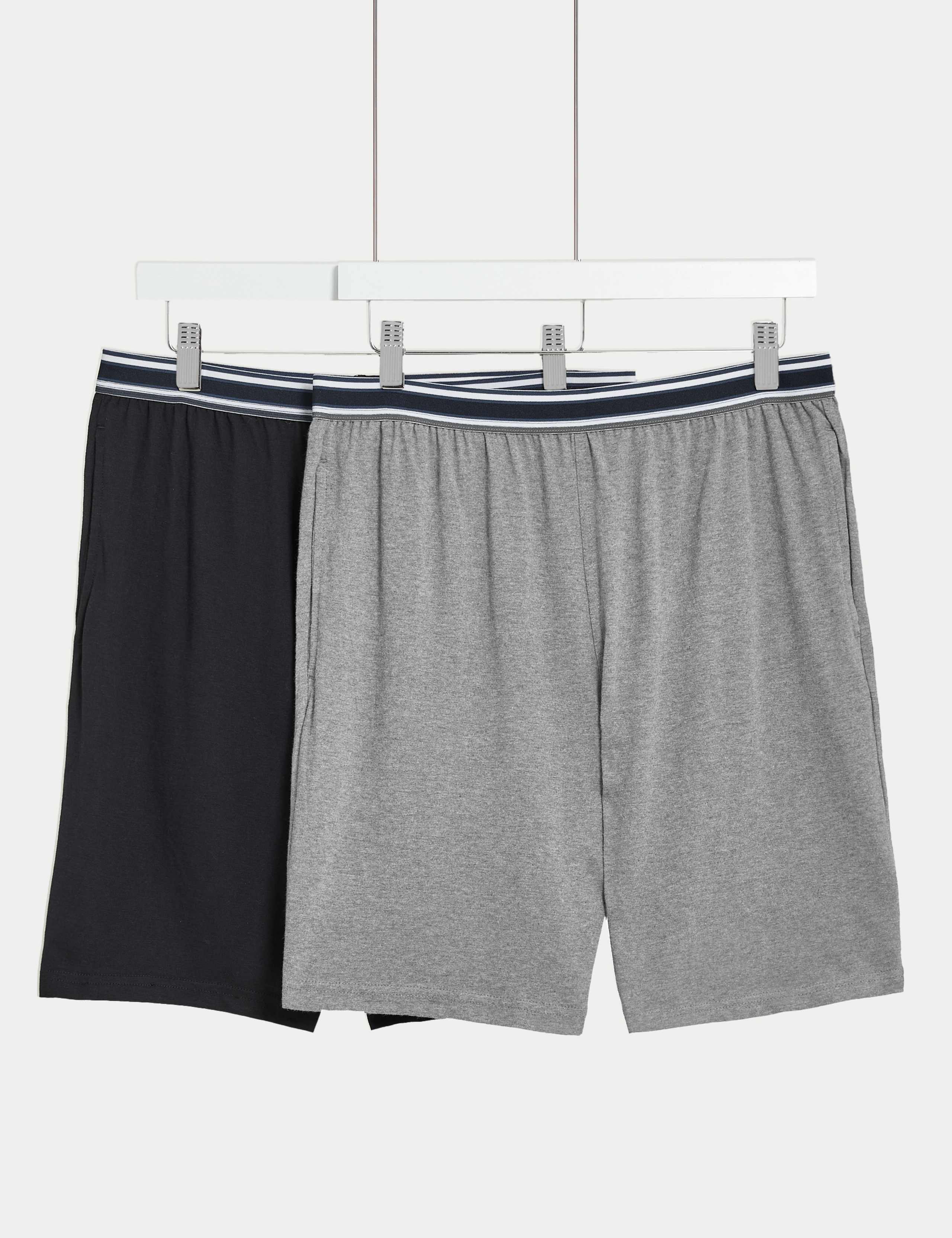 2 Pack Pure Cotton Pyjama Shorts 1 of 6