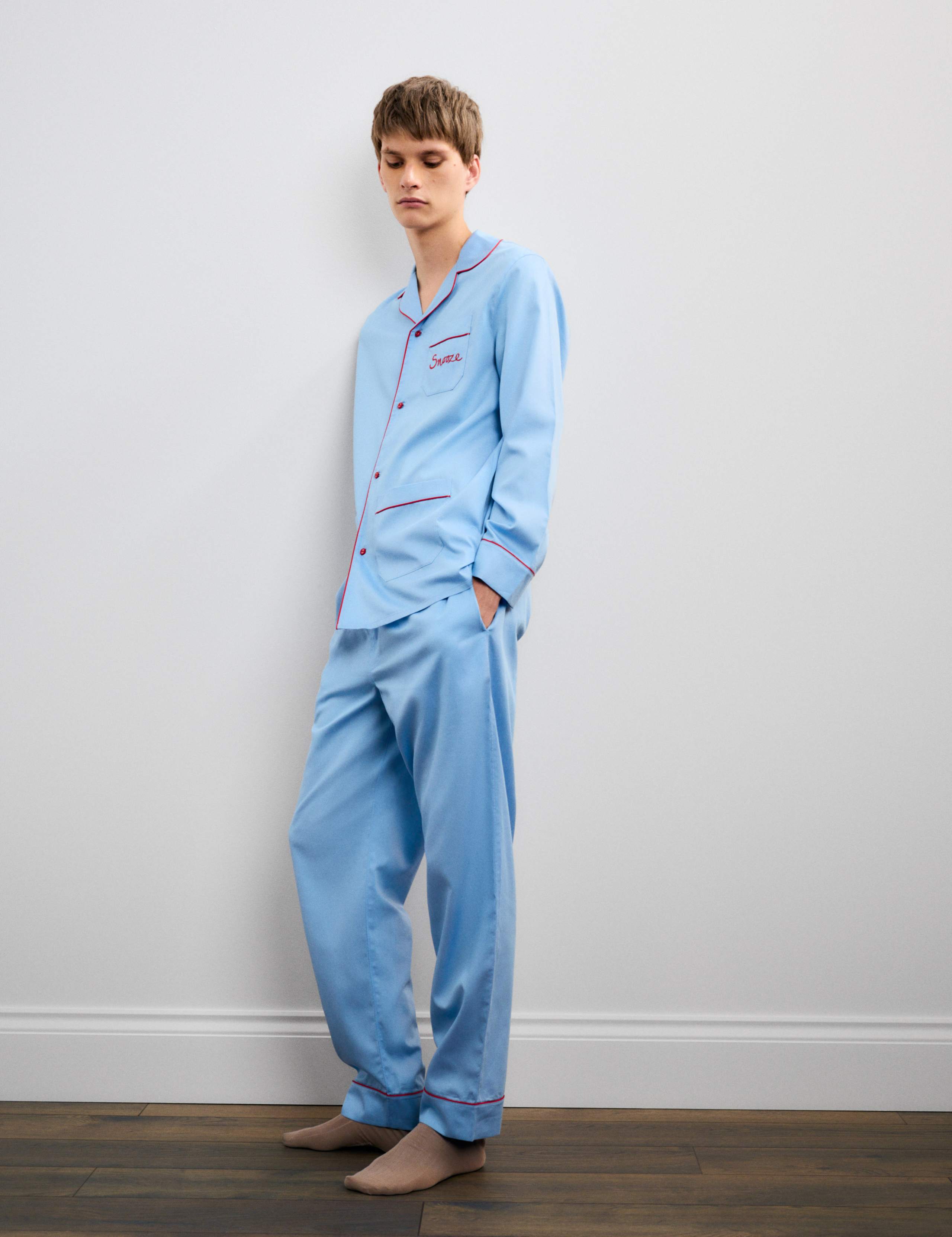 Pure Cotton Snooze Slogan Pyjama Set 3 of 7