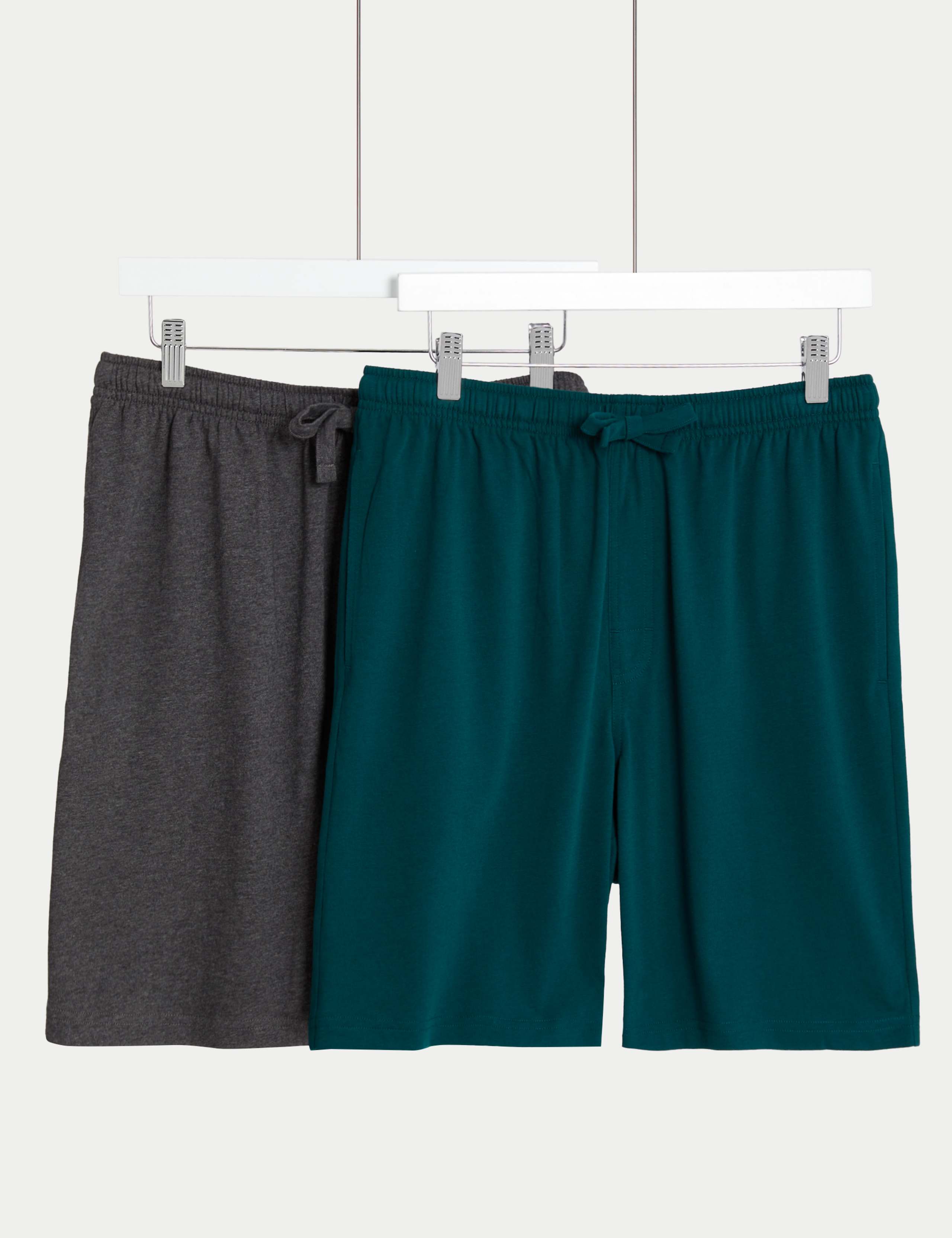 2pk Pure Cotton Jersey Pyjama Shorts 1 of 5