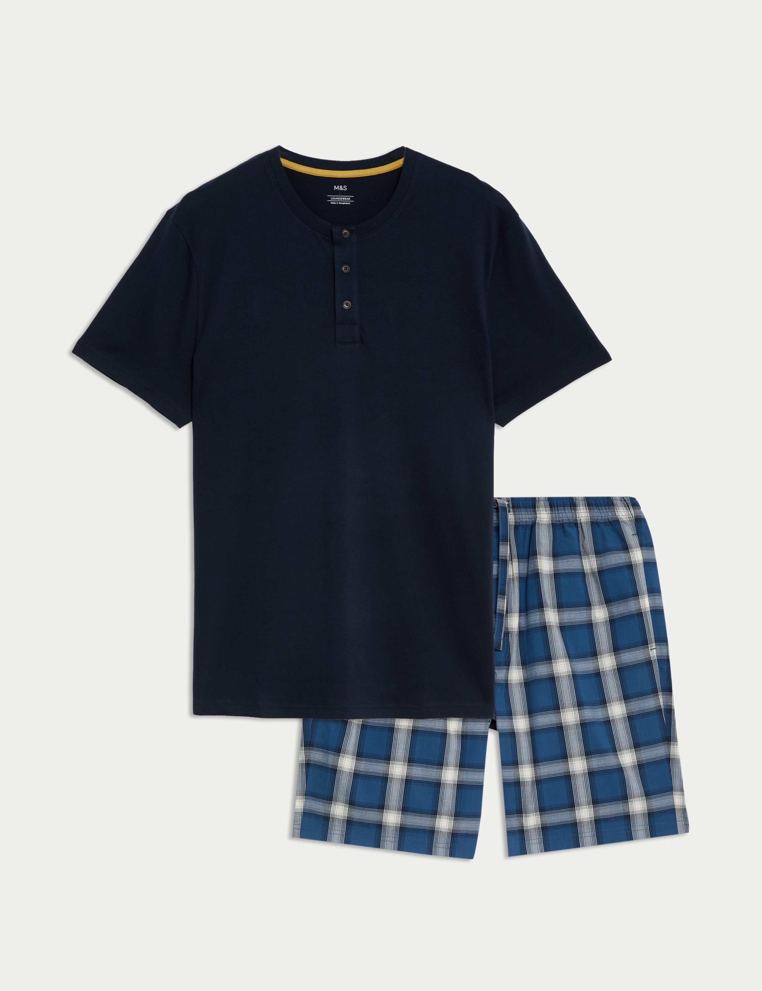 Pure Cotton Checked Pyjama Set 2 of 6