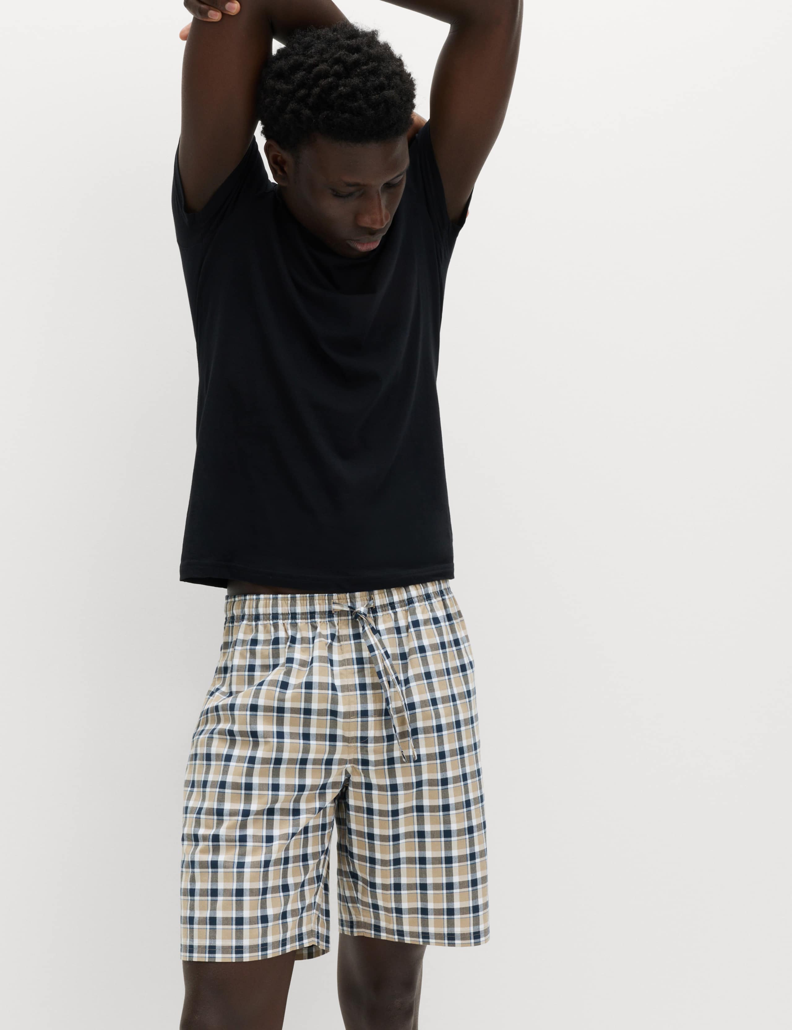 2 Pack Pure Cotton Checked Pyjama Shorts 3 of 5