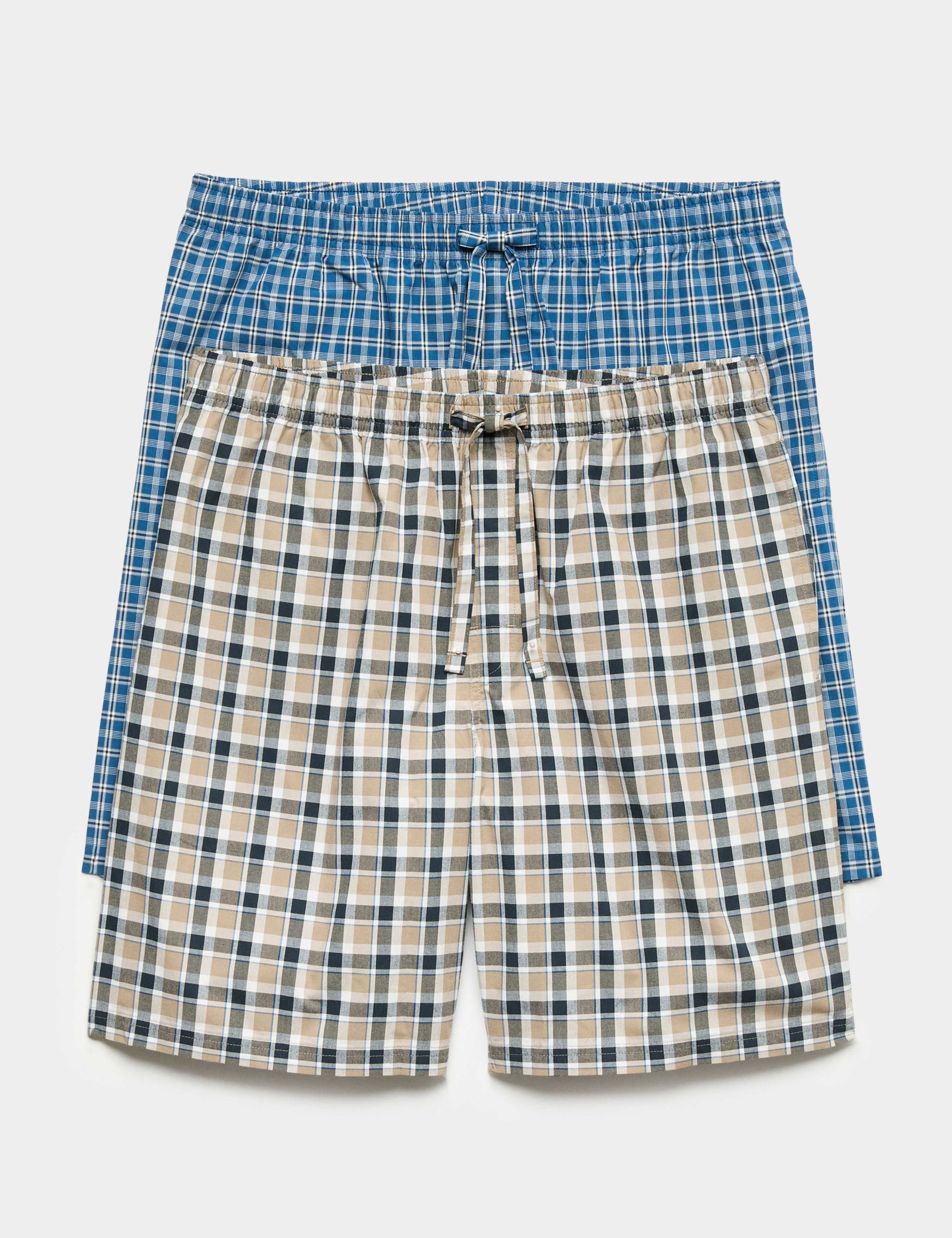 2 Pack Pure Cotton Checked Pyjama Shorts 2 of 5