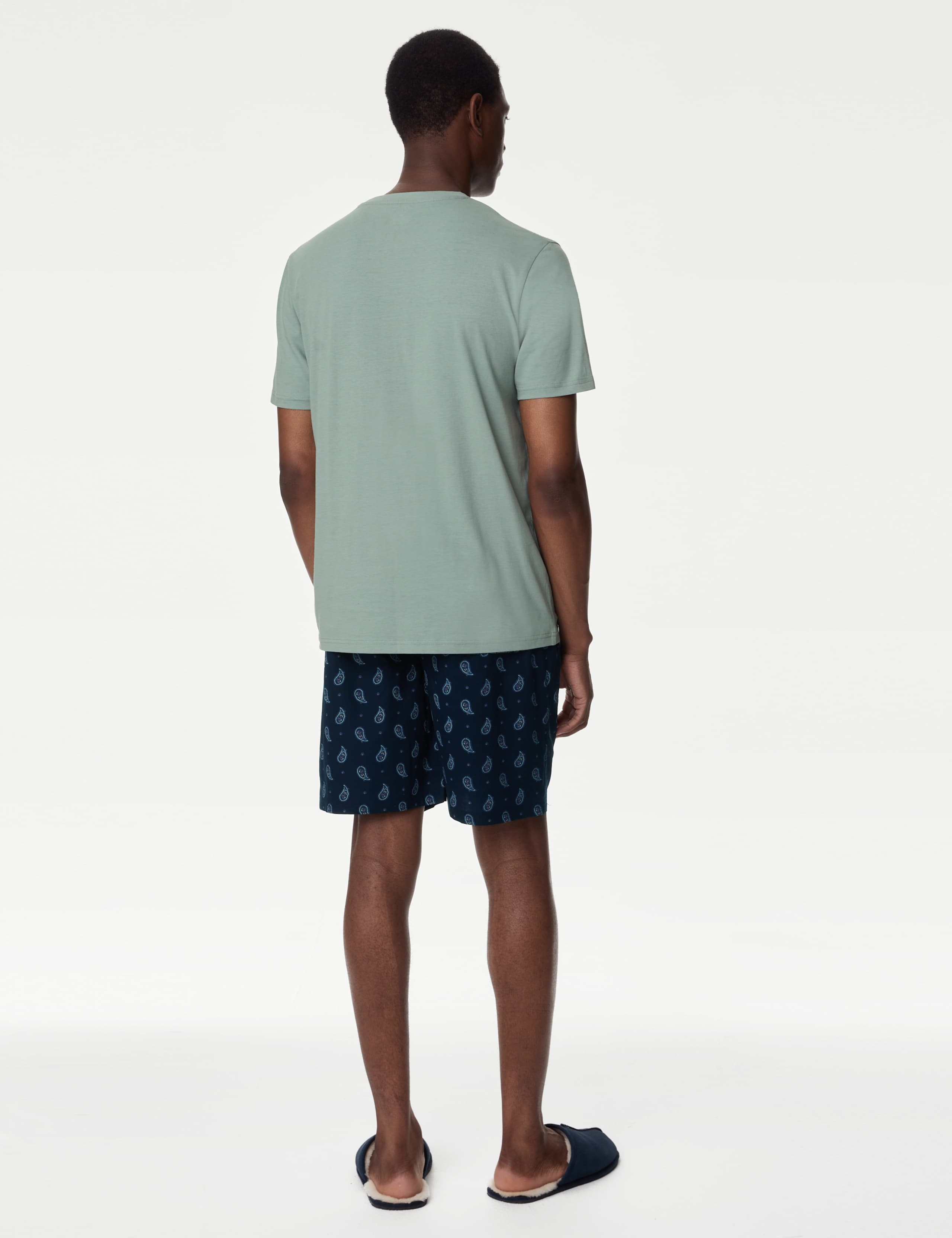 Pure Cotton Paisley Print Pyjama Set 5 of 5