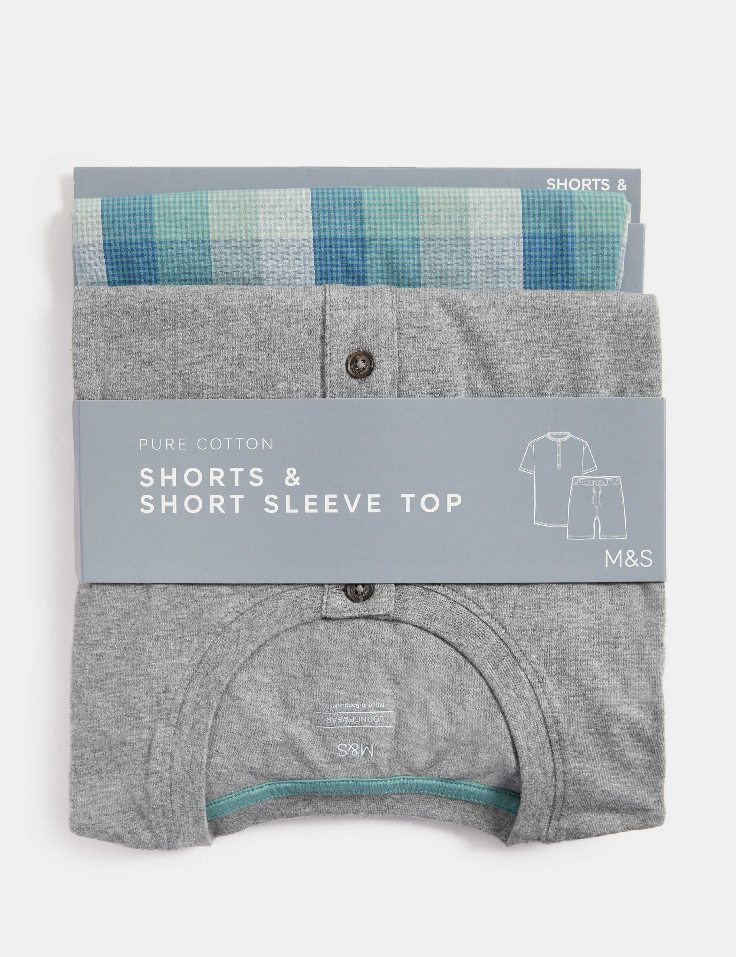 Pure Cotton Ombre Checked Pyjama Set 6 of 6
