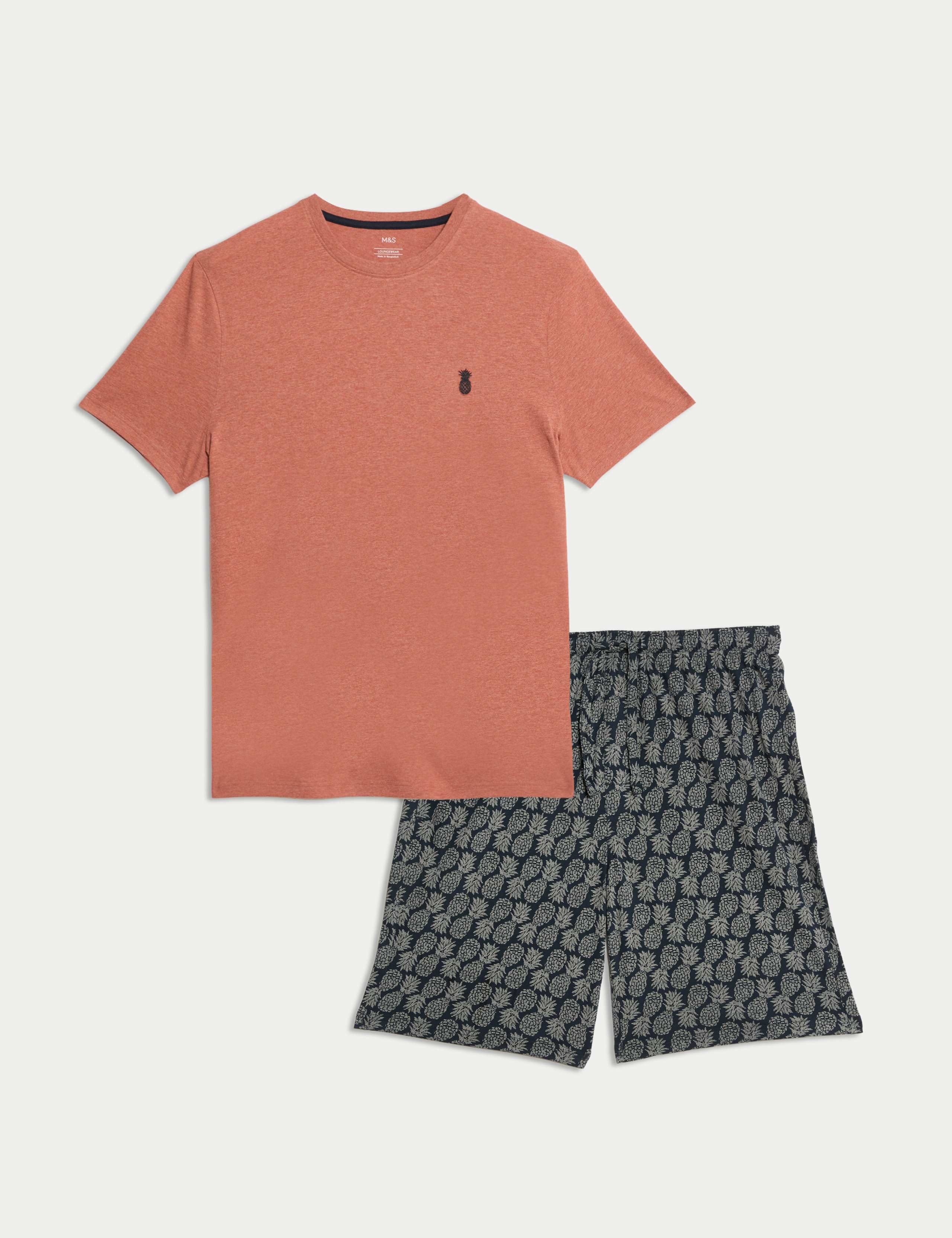 Pure Cotton Pineapple Print Pyjama Set 2 of 6
