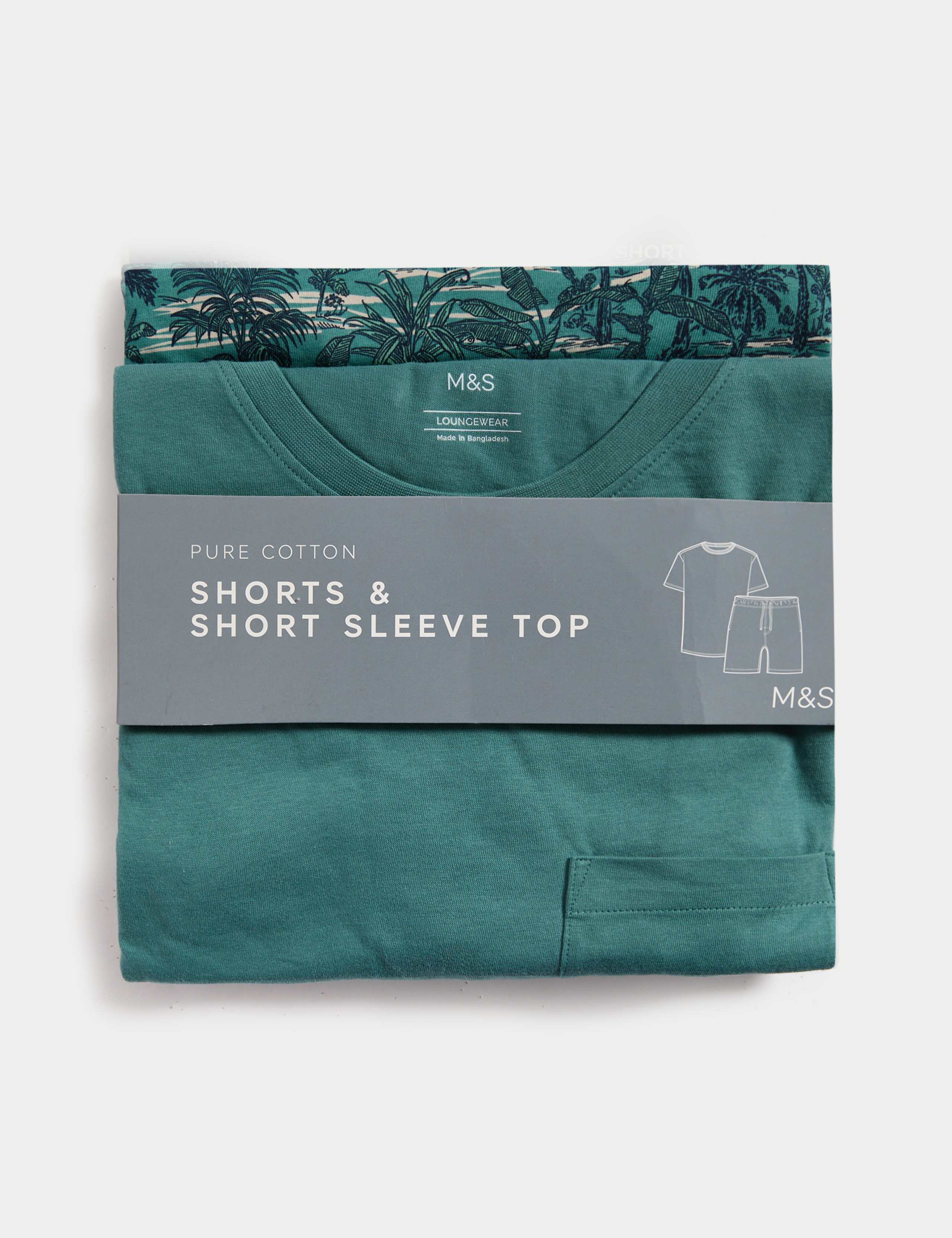 Pure Cotton Palm Print Pyjama Set 7 of 7