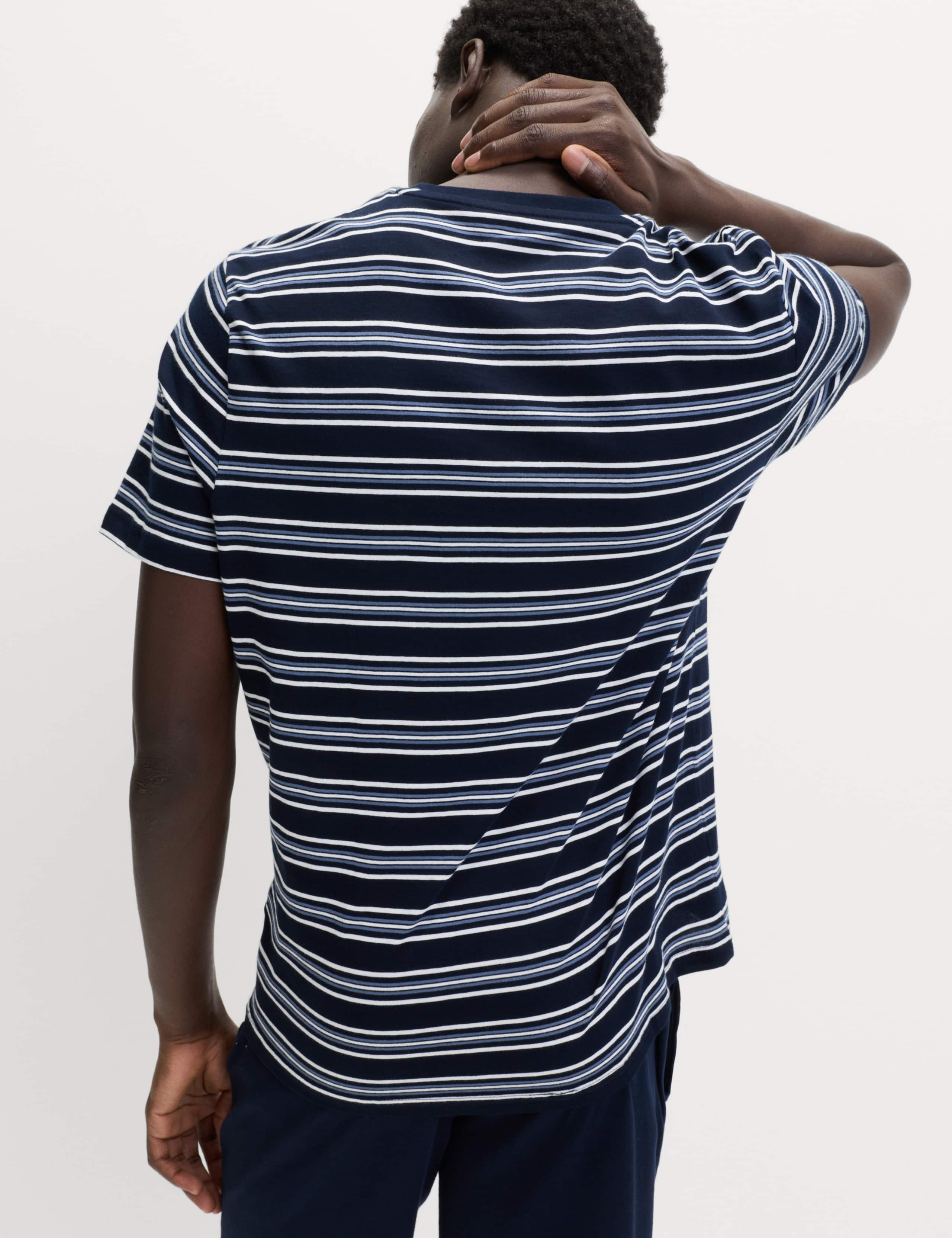 Pure Cotton Striped Pyjama Set 3 of 6