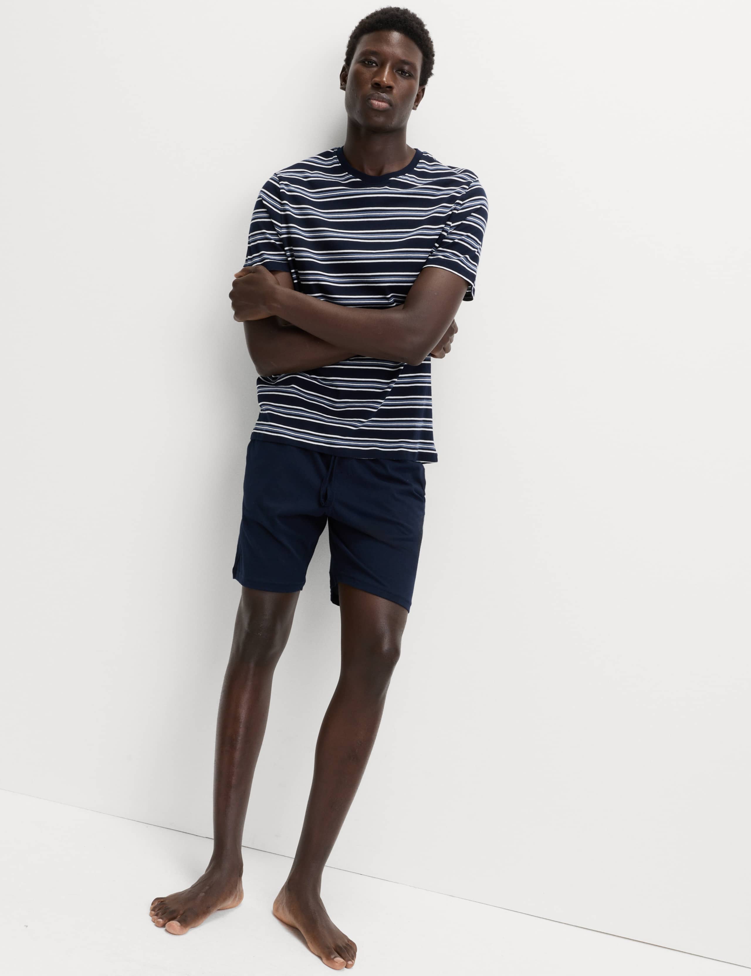 Pure Cotton Striped Pyjama Set 5 of 6