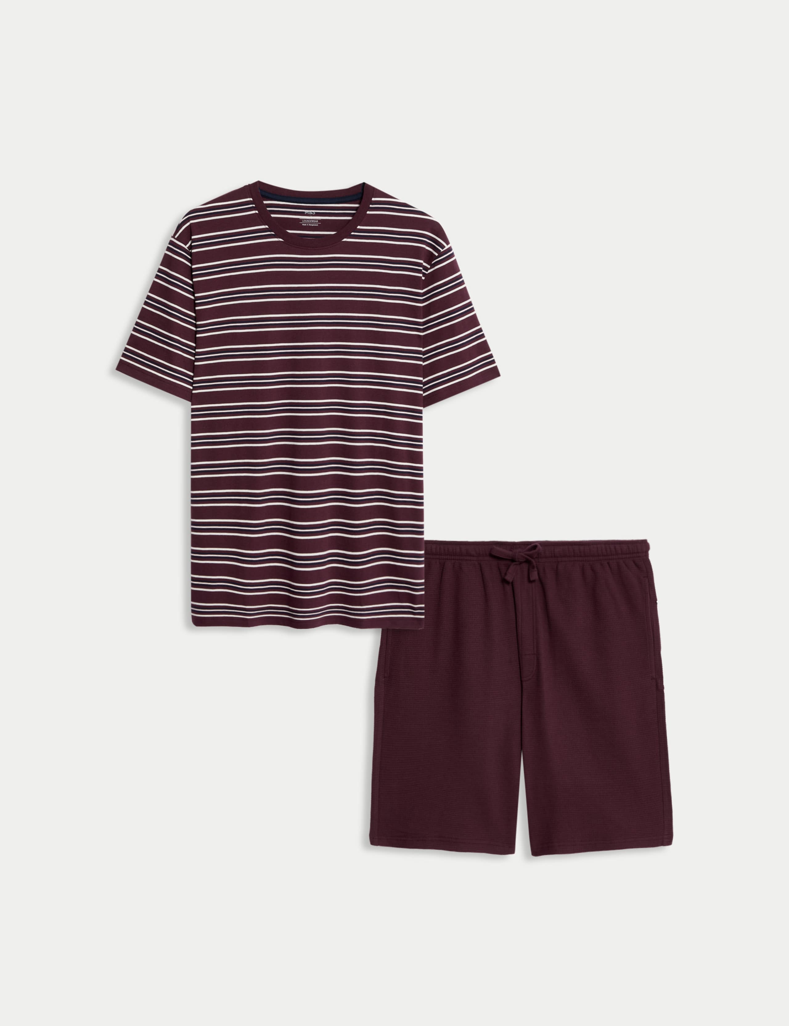 Pure Cotton Waffle Striped Pyjama Set 2 of 6