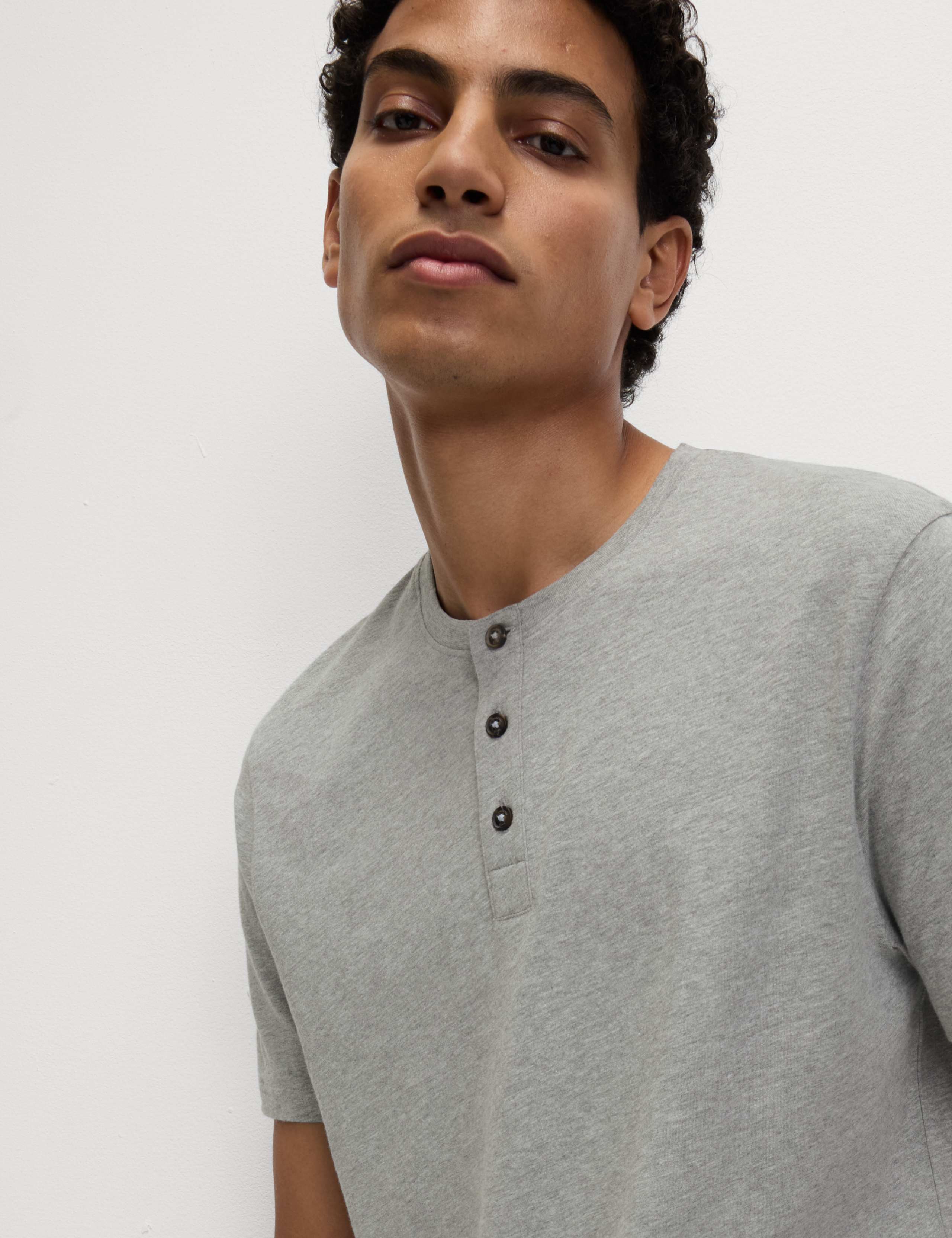 Pure Cotton Henley Checked Pyjama Set 4 of 6