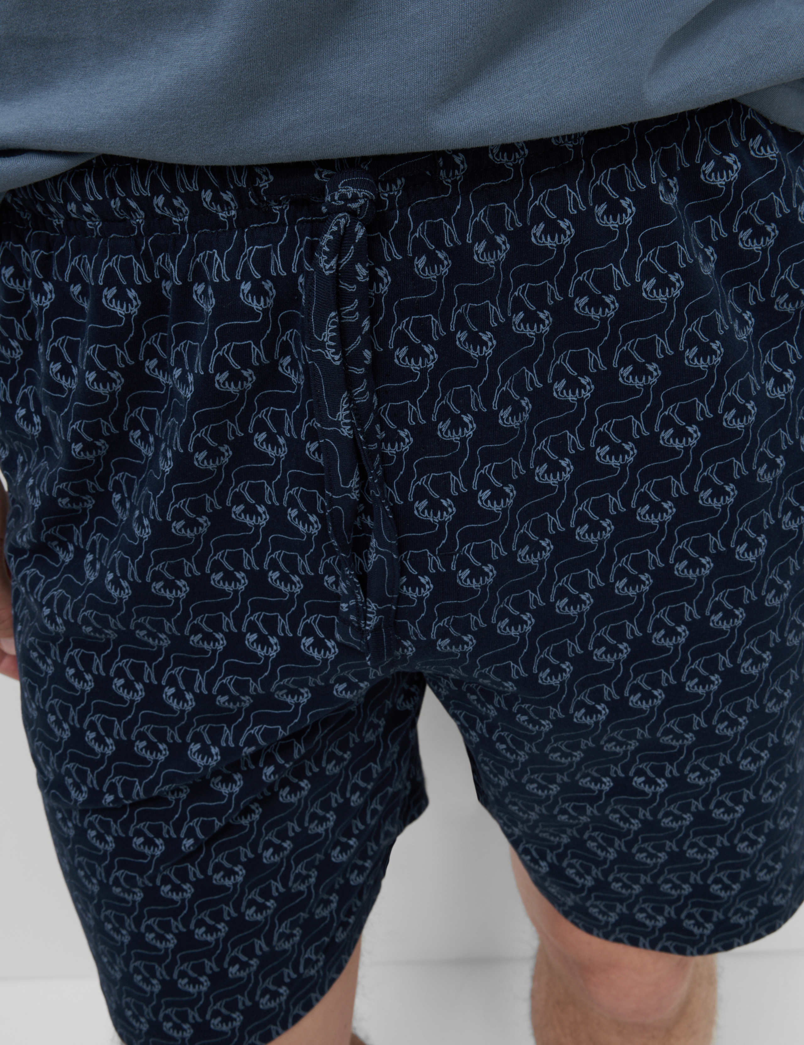 Pure Cotton Stag Print Pyjama Set 4 of 5