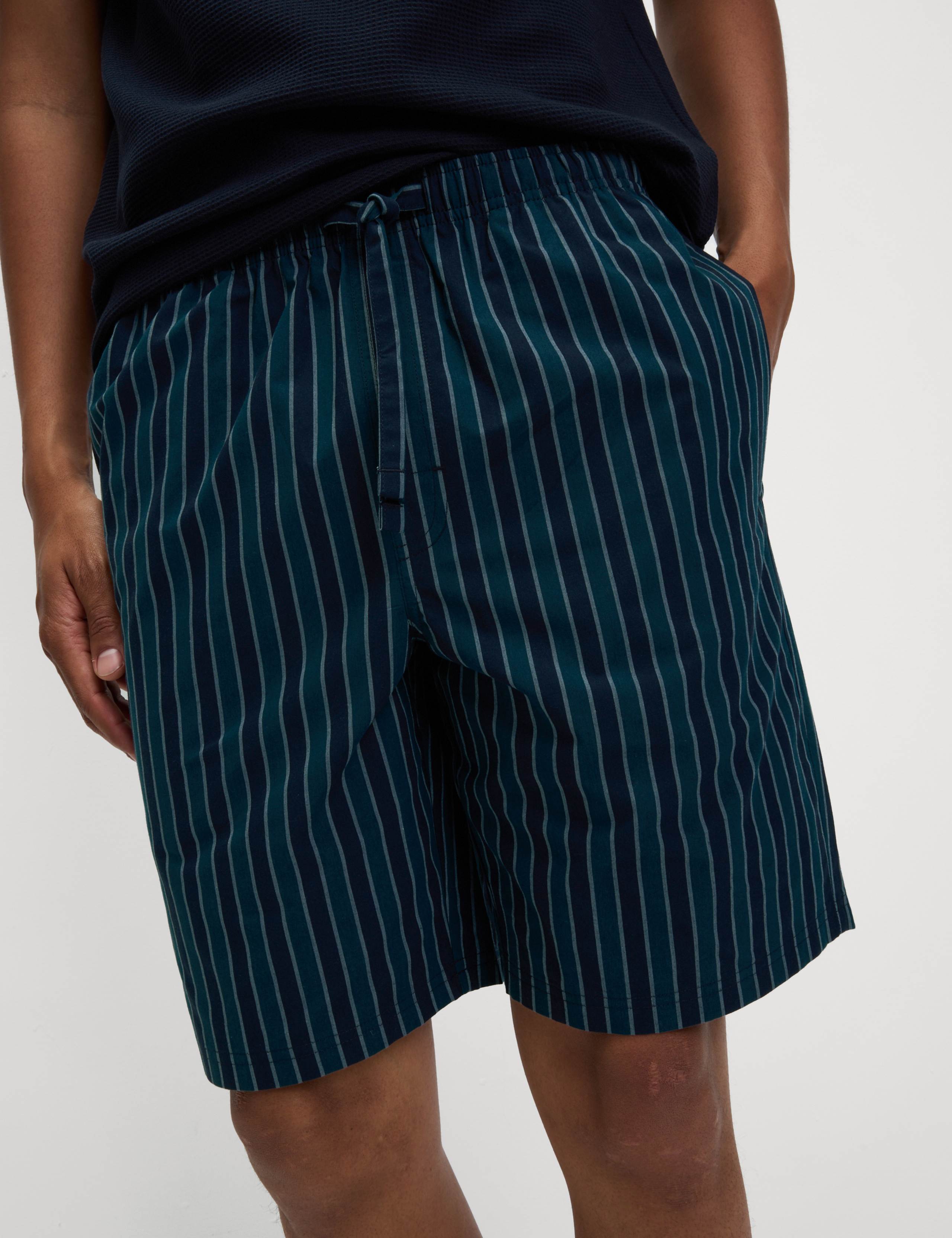 Pure Cotton Waffle Striped Pyjama Set 5 of 7
