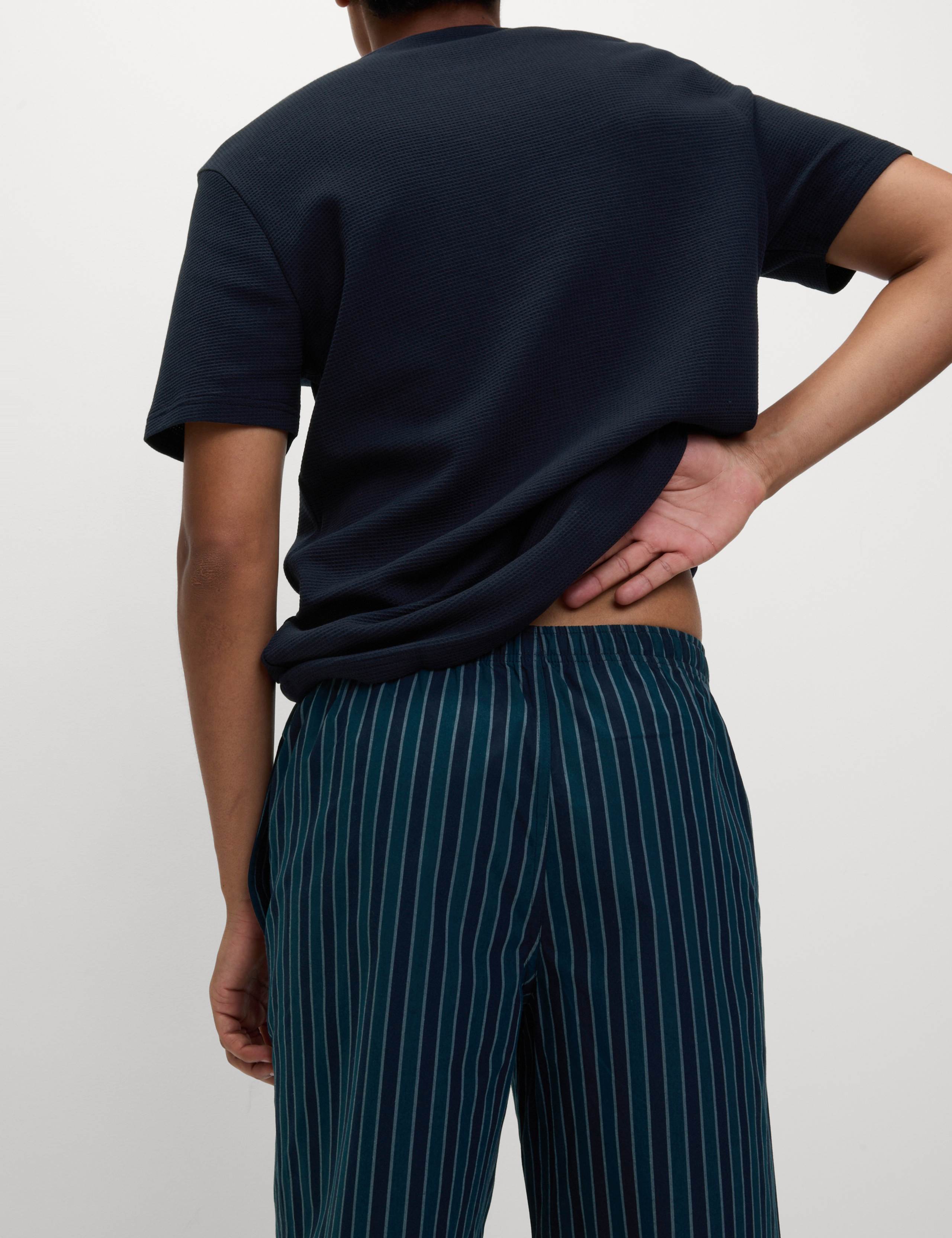 Pure Cotton Waffle Striped Pyjama Set 6 of 7