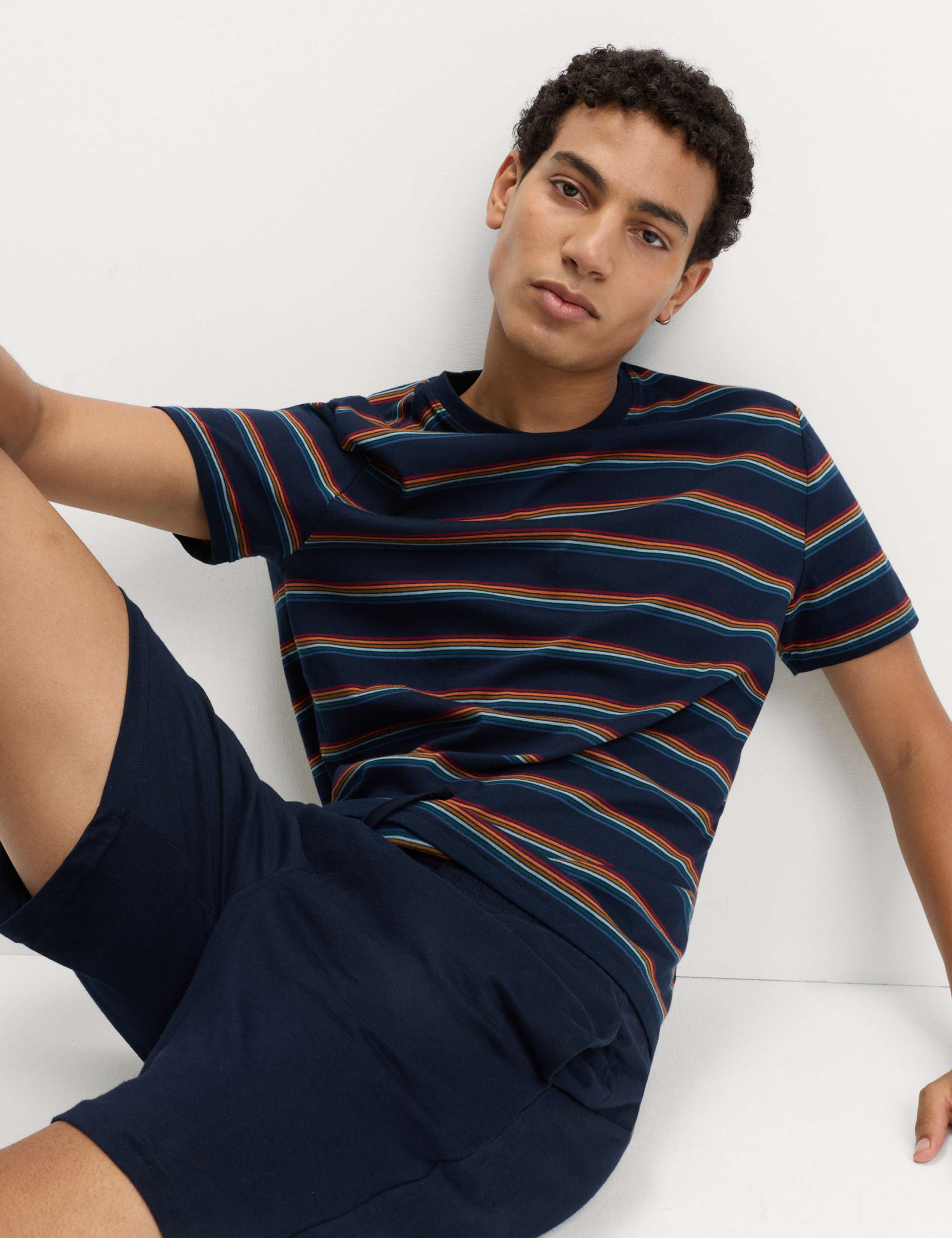 Pure Cotton Rainbow Stripe Pyjama Set 1 of 6