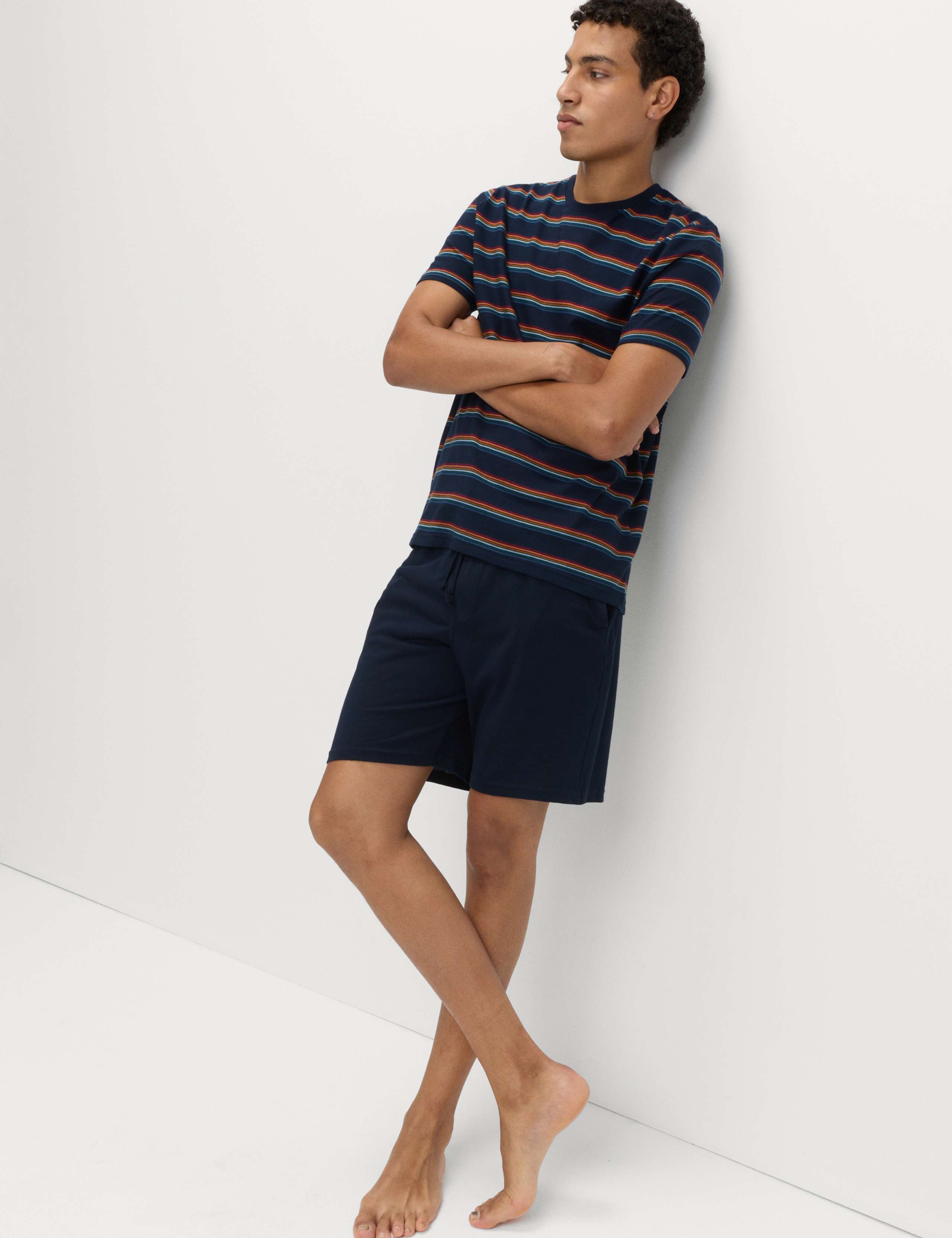 Pure Cotton Rainbow Stripe Pyjama Set 3 of 6