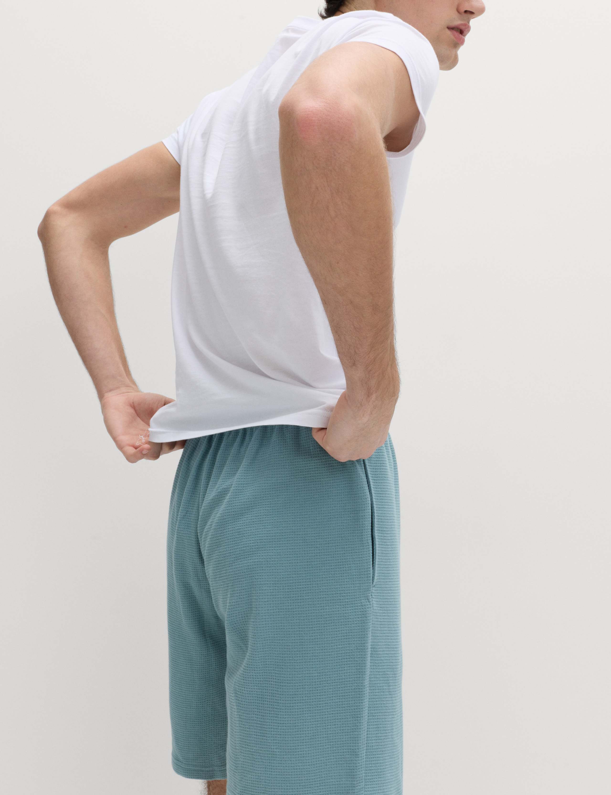 2 Pack Cotton Rich Waffle Pyjama Shorts 3 of 4