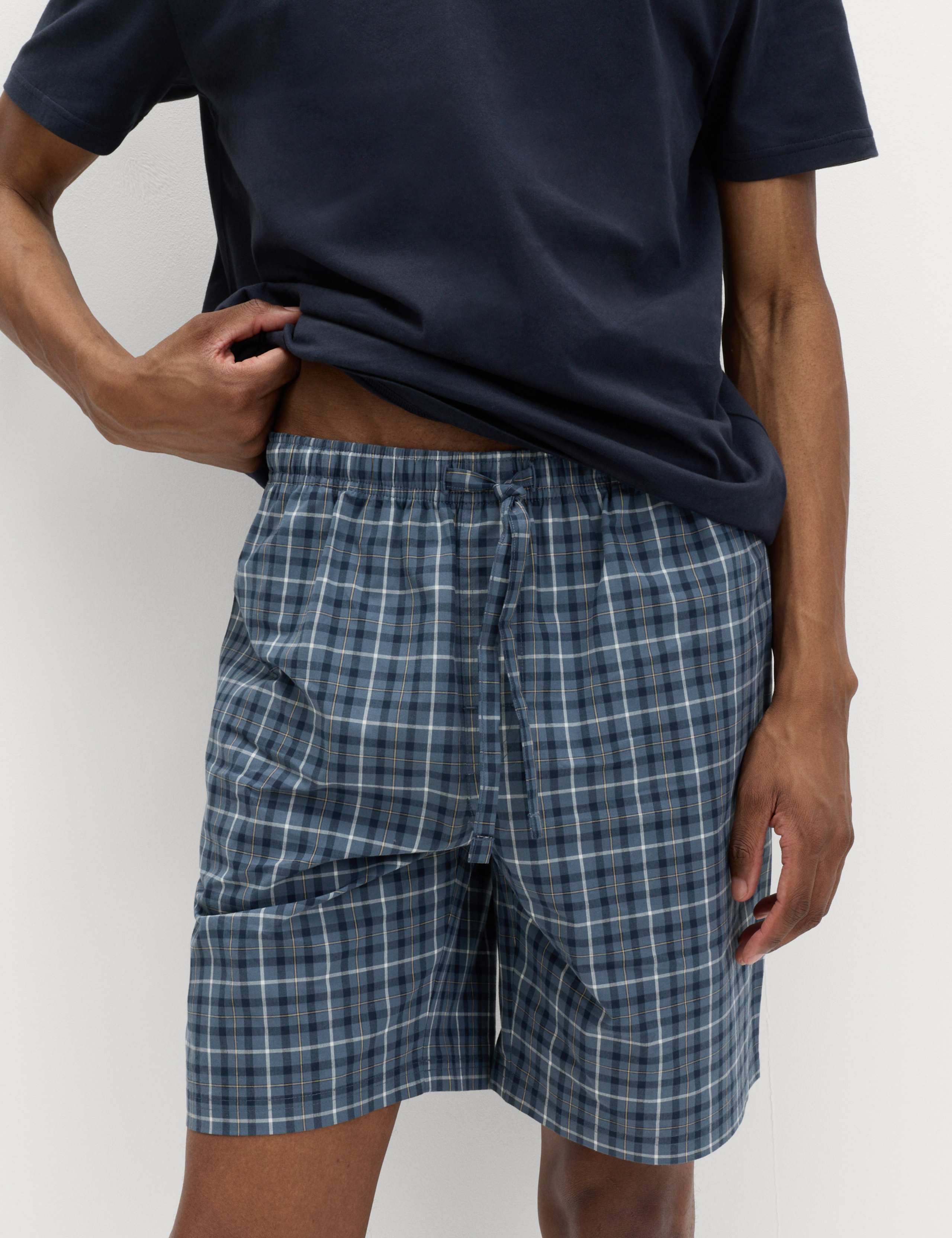 Pure Cotton Henley Checked Pyjama Set 4 of 5