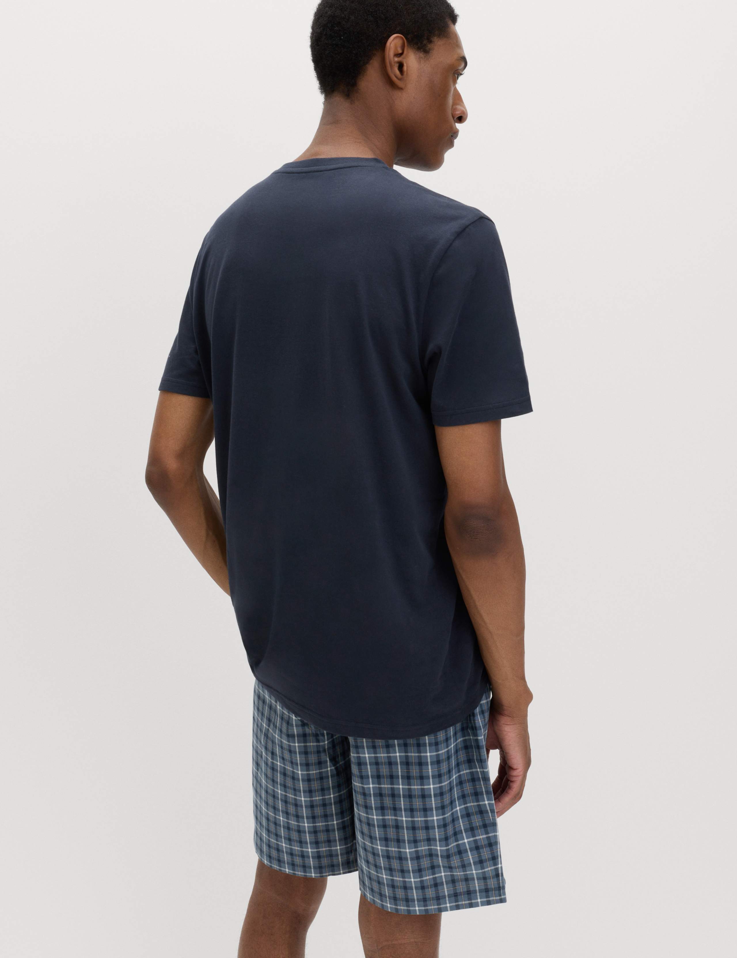 Pure Cotton Henley Checked Pyjama Set 5 of 5