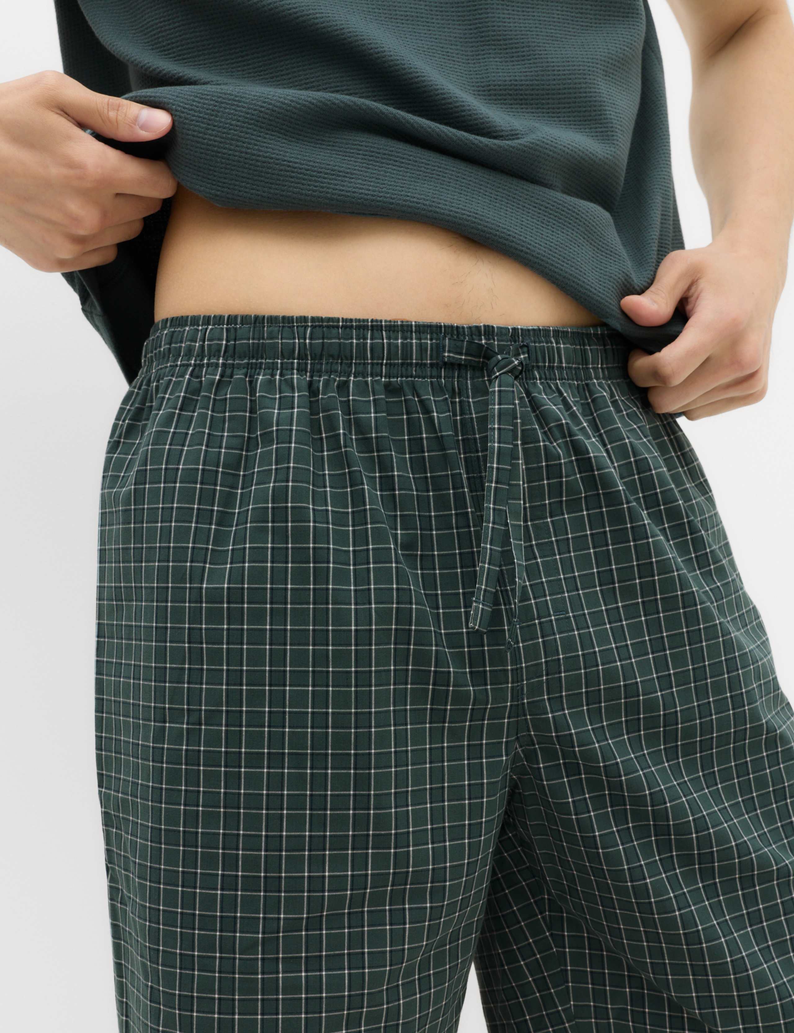 Cotton Rich Waffle Checked Pyjama Set 4 of 6