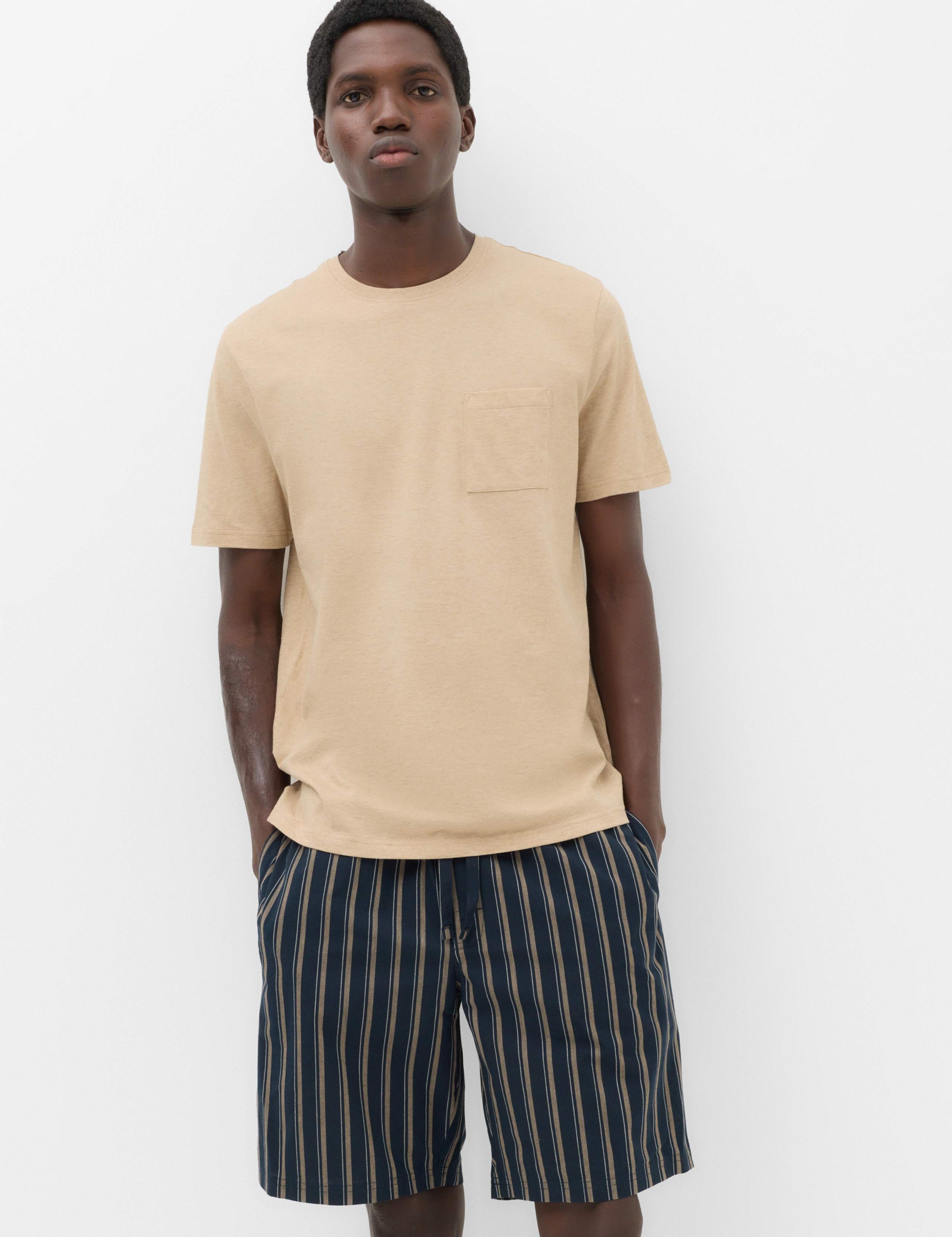 Pure Cotton Woven Striped Pyjama Set 1 of 6
