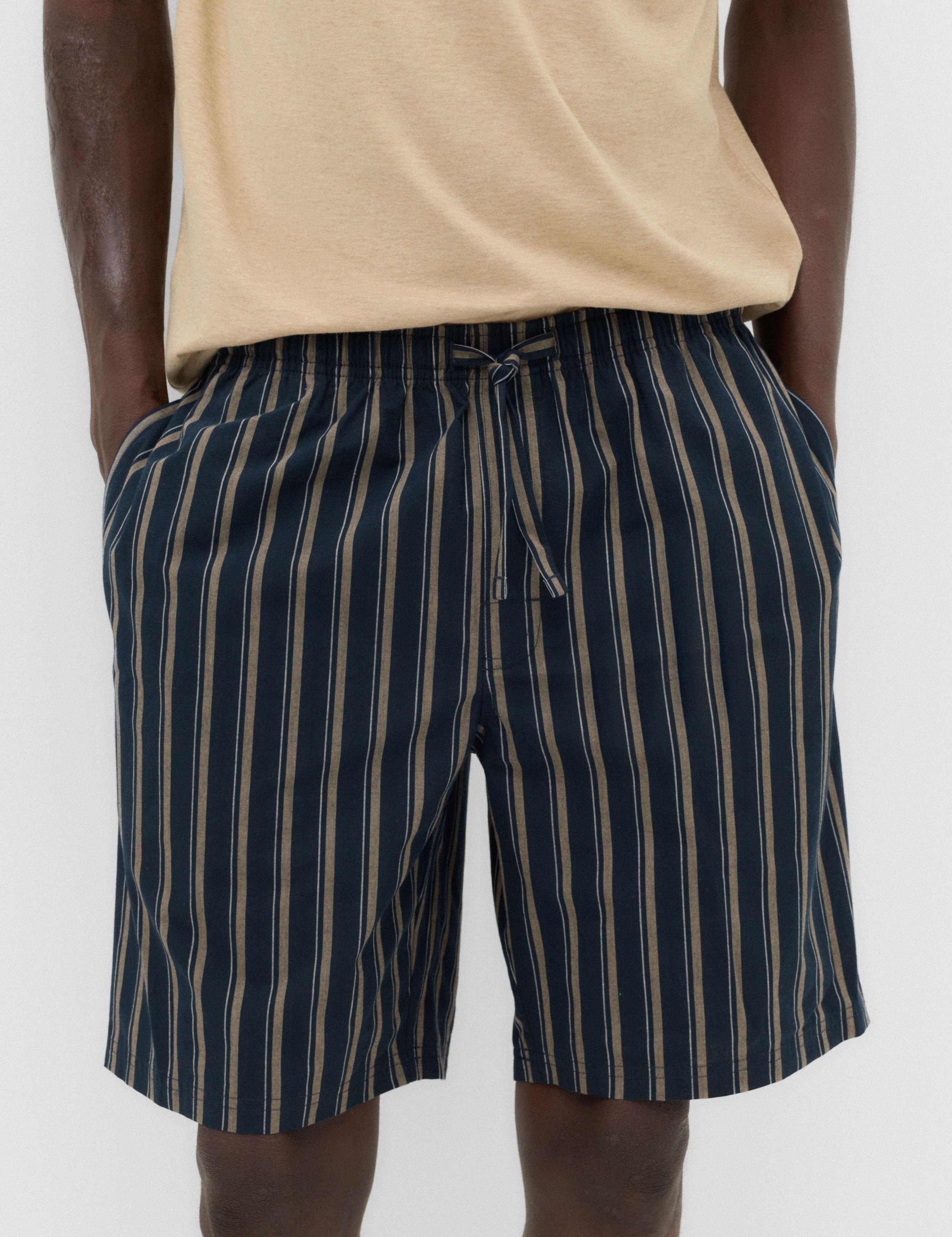Pure Cotton Woven Striped Pyjama Set 4 of 6
