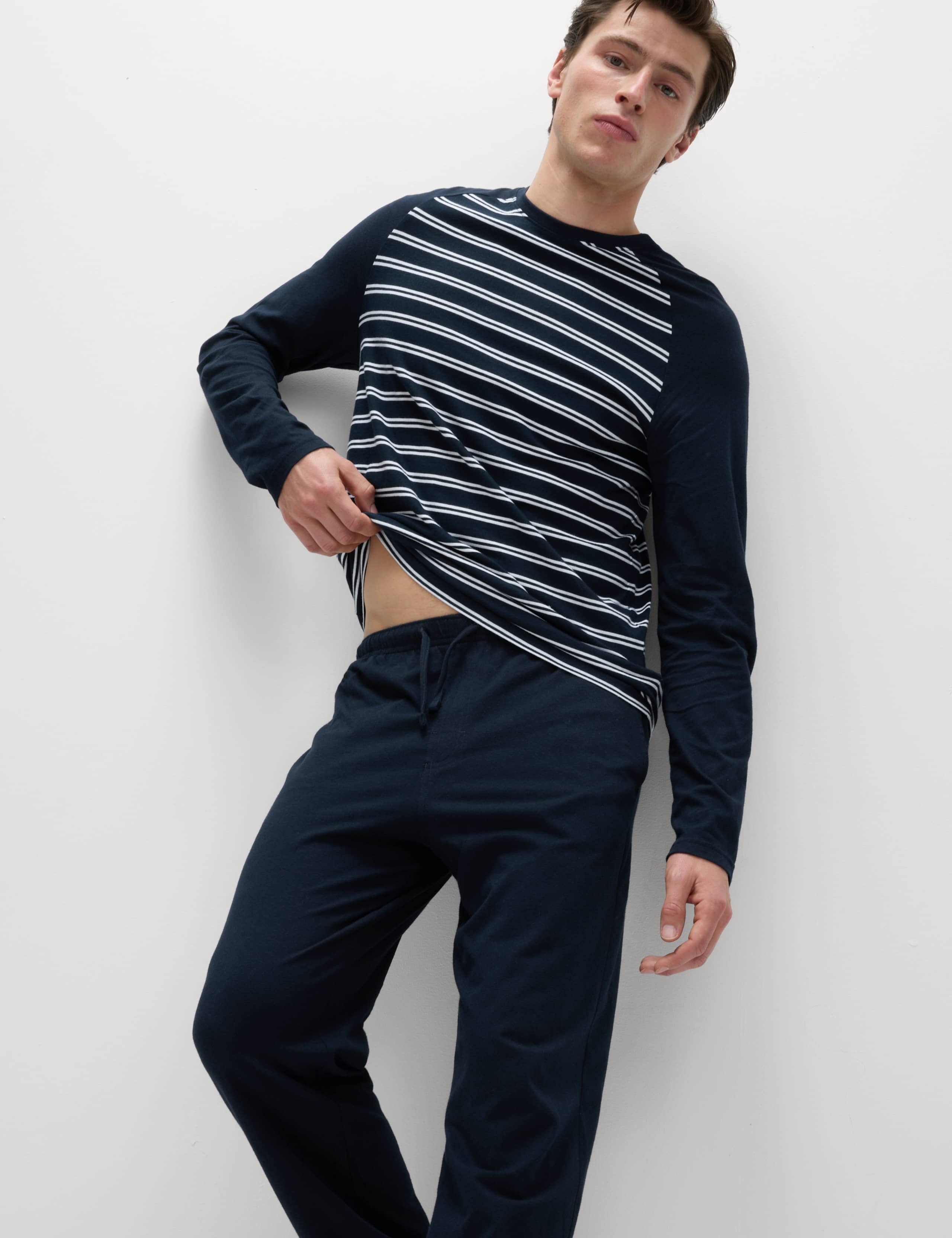 Pure Cotton Striped Pyjama Set 1 of 6