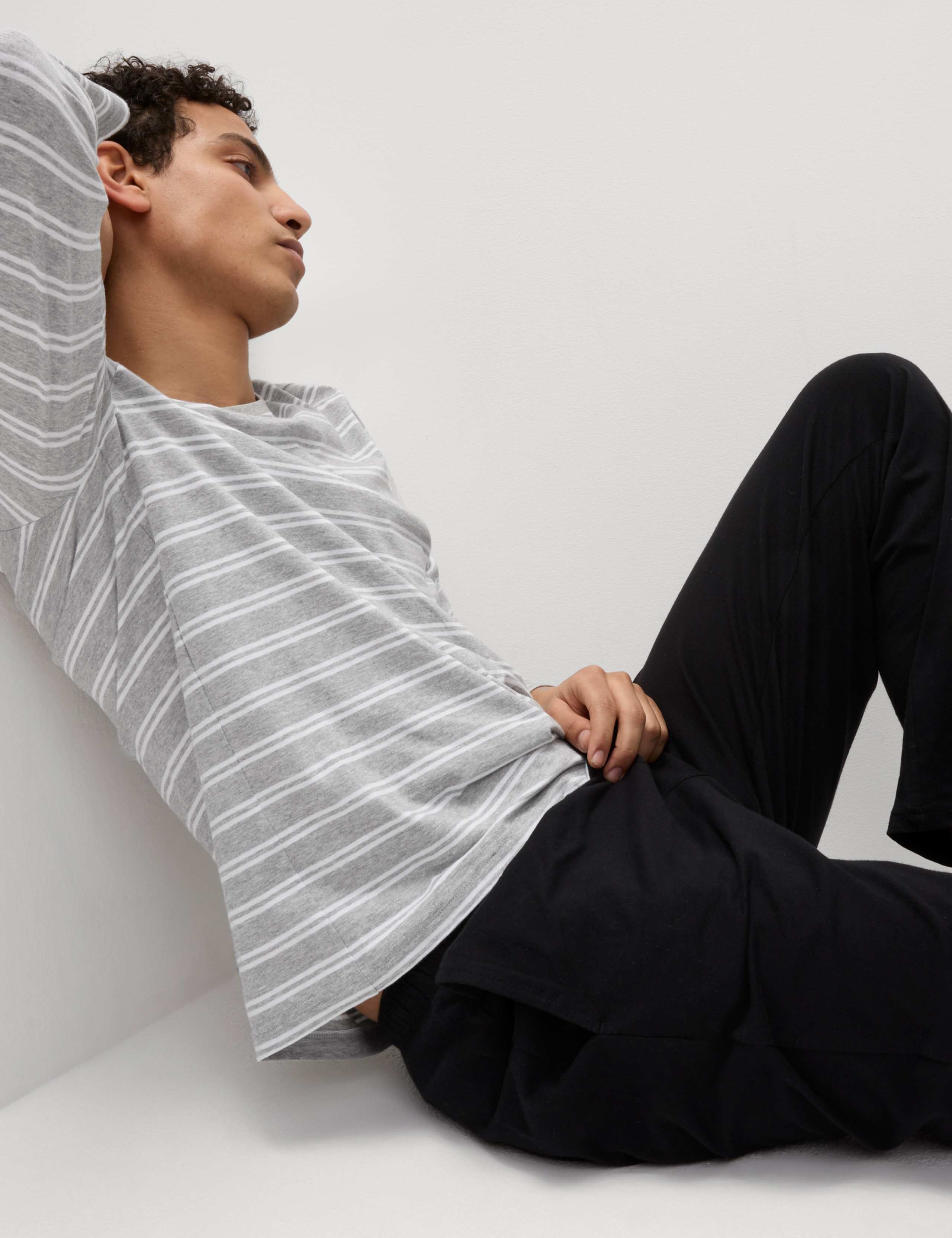 Pure Cotton Striped Pyjama Set 3 of 7