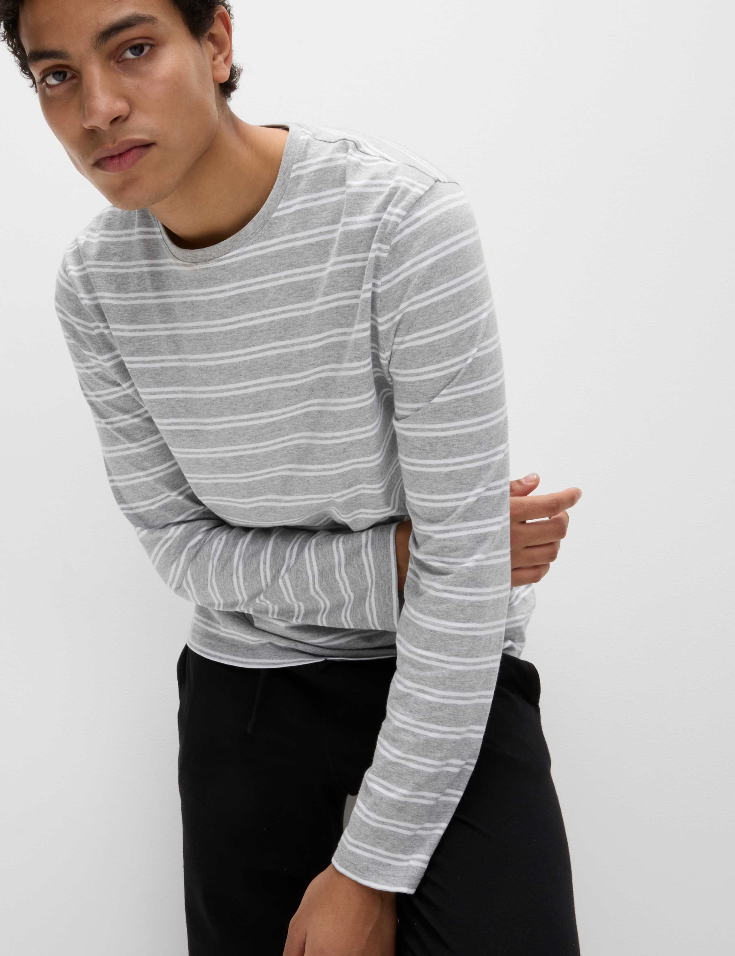 Pure Cotton Striped Pyjama Set 4 of 7