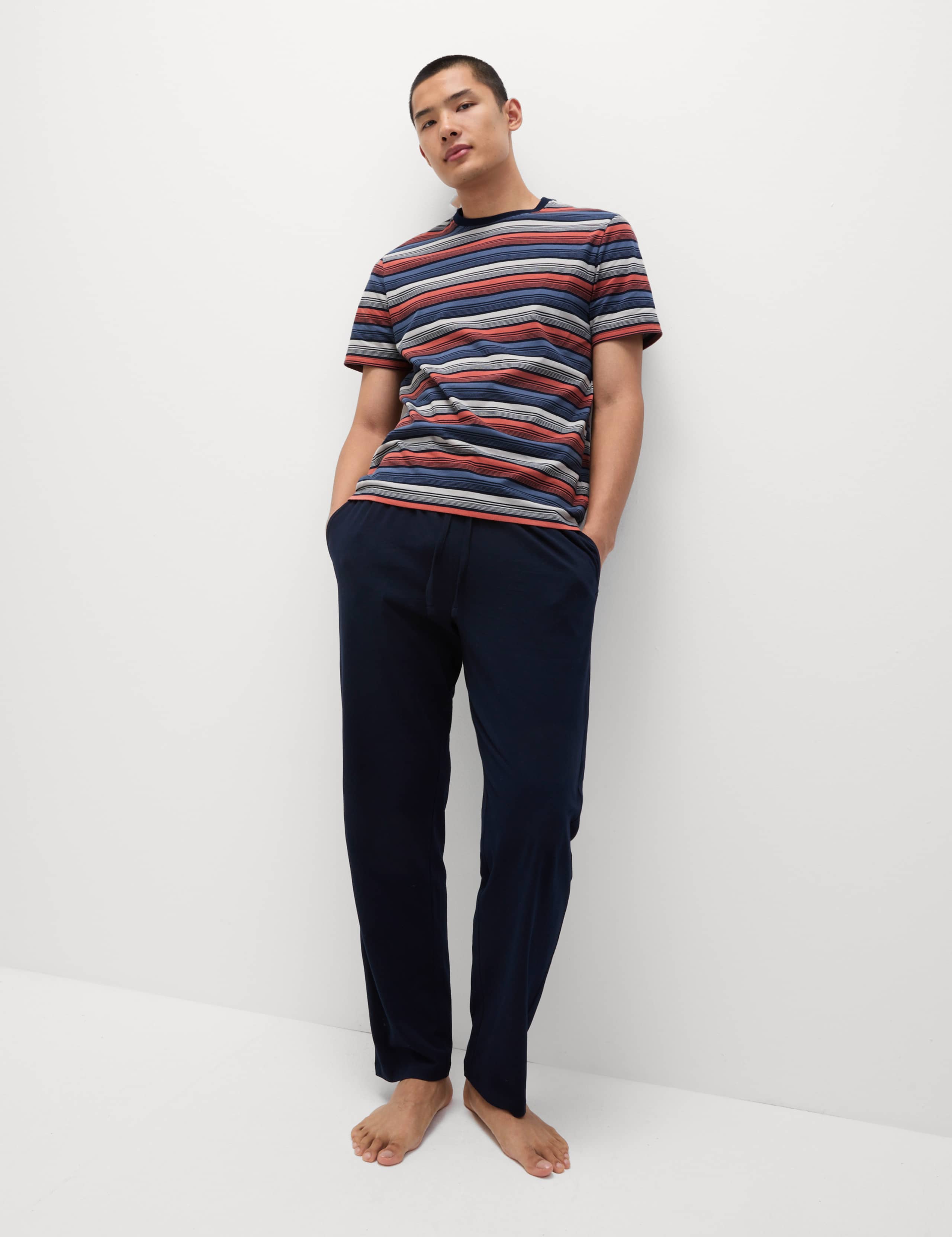 Pure Cotton Ombre Stripe Pyjama Set 4 of 6