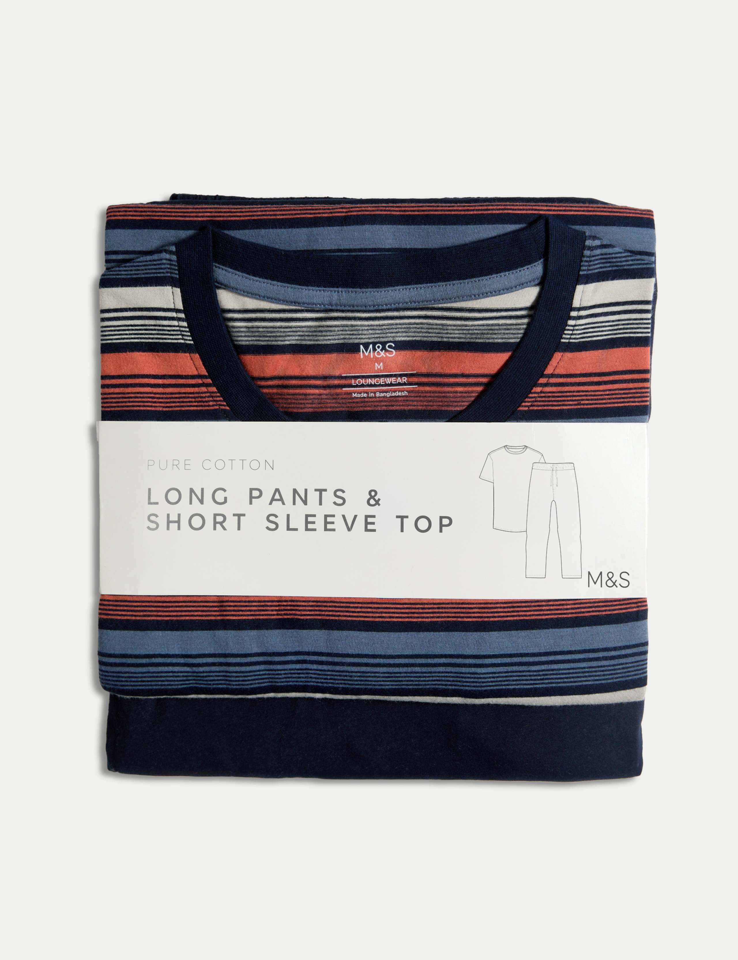 Pure Cotton Ombre Stripe Pyjama Set 6 of 6