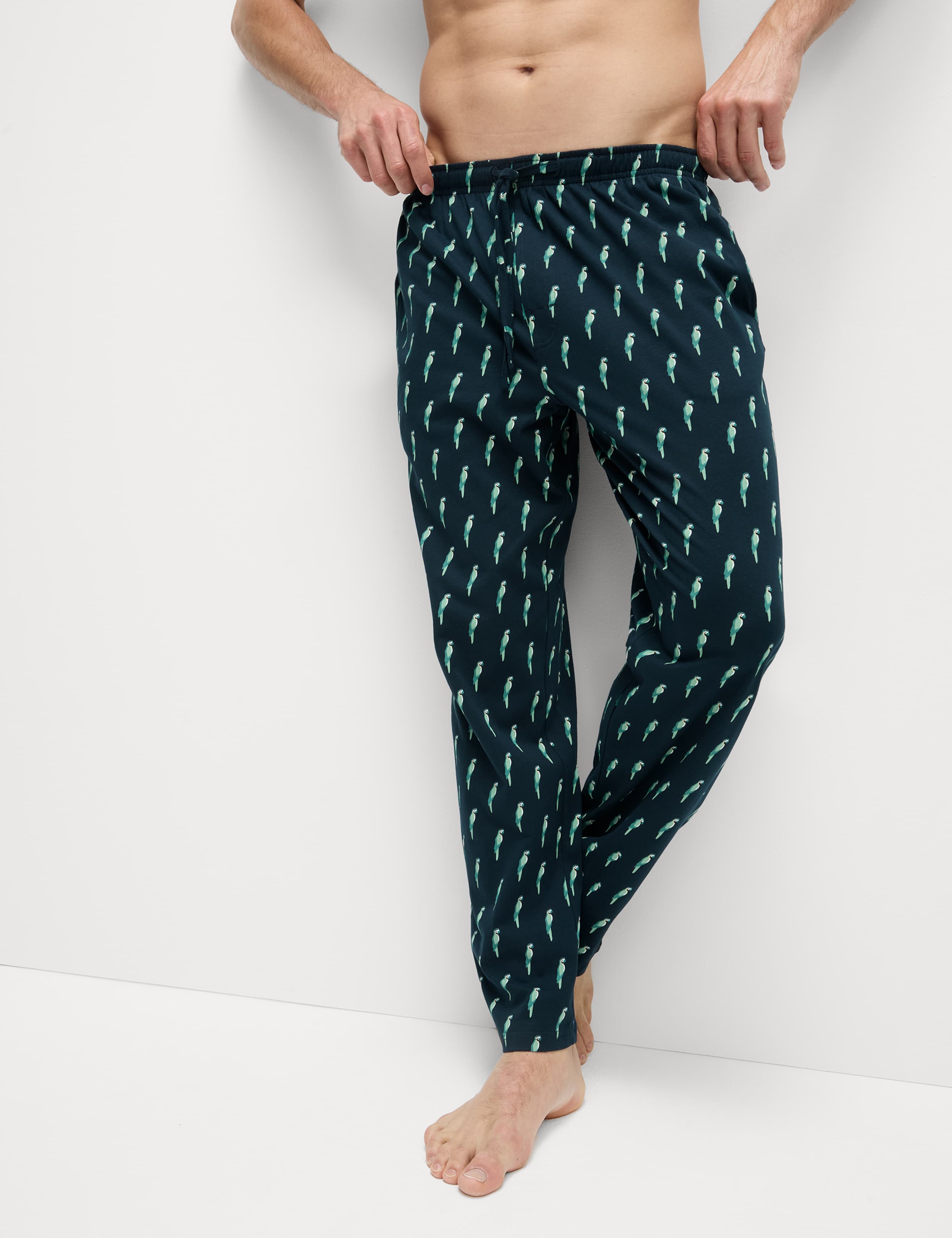 Pure Cotton Parrot Print Pyjama Set 4 of 8