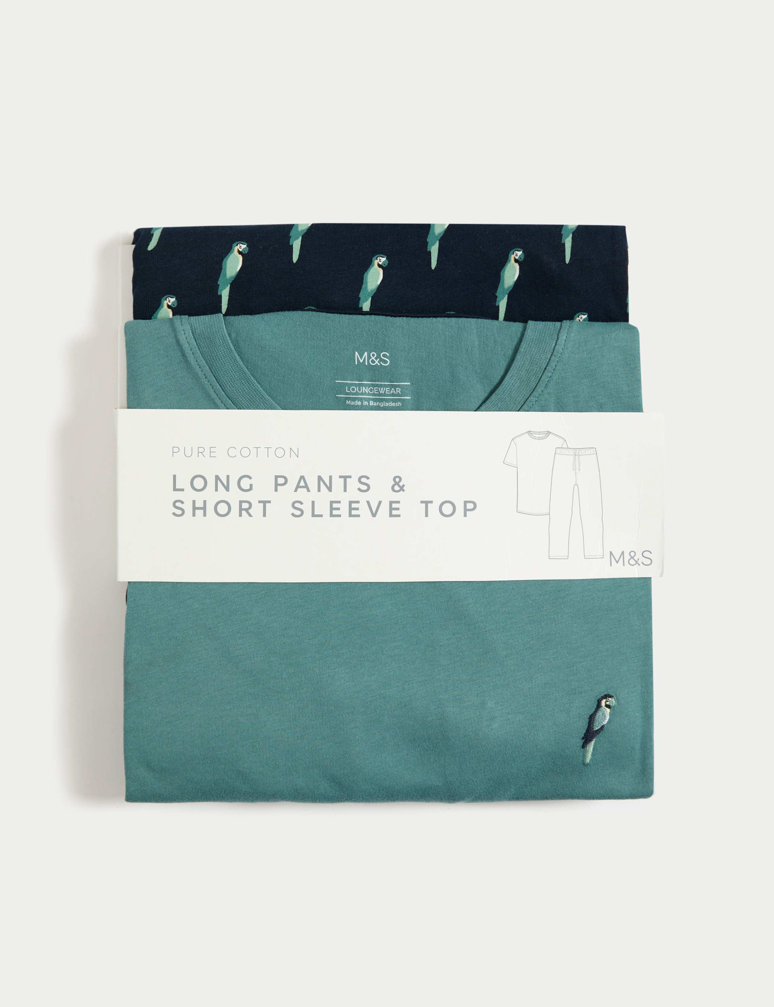 Pure Cotton Parrot Print Pyjama Set 8 of 8