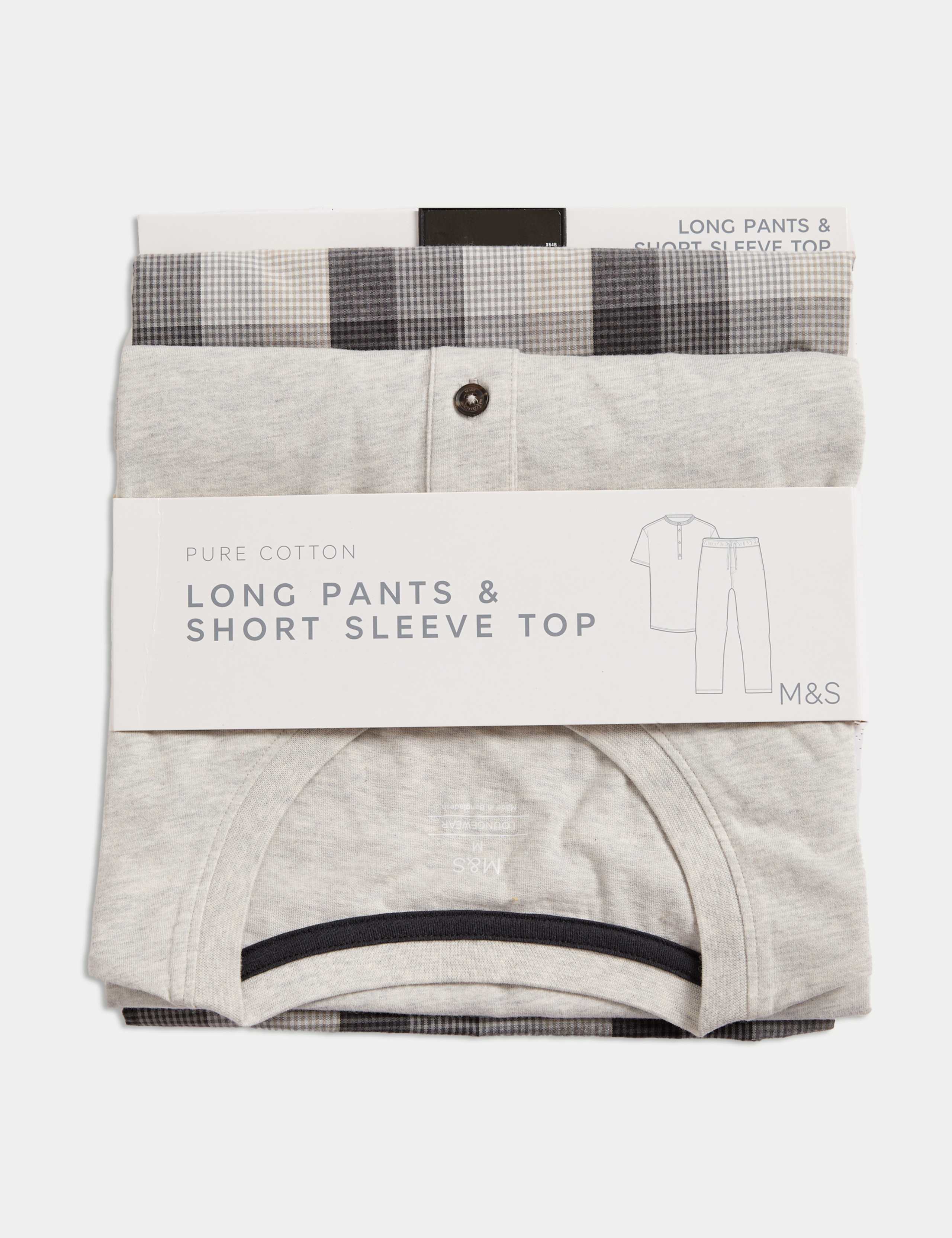 Pure Cotton Checked Pyjama Set 7 of 7