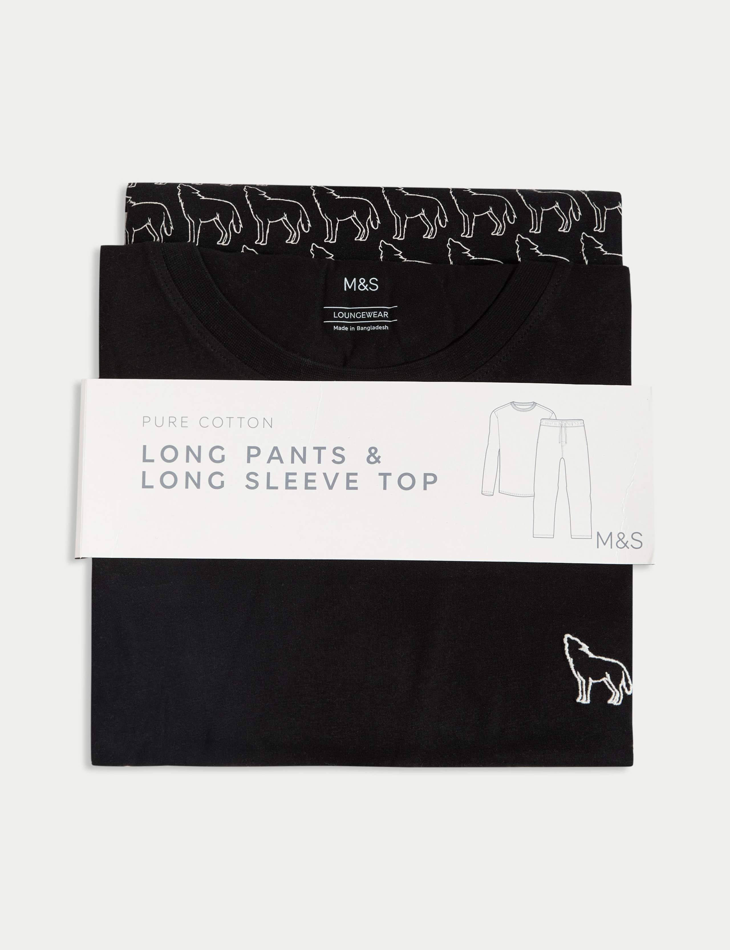 Pure Cotton Wolf Print Pyjama Set 6 of 6