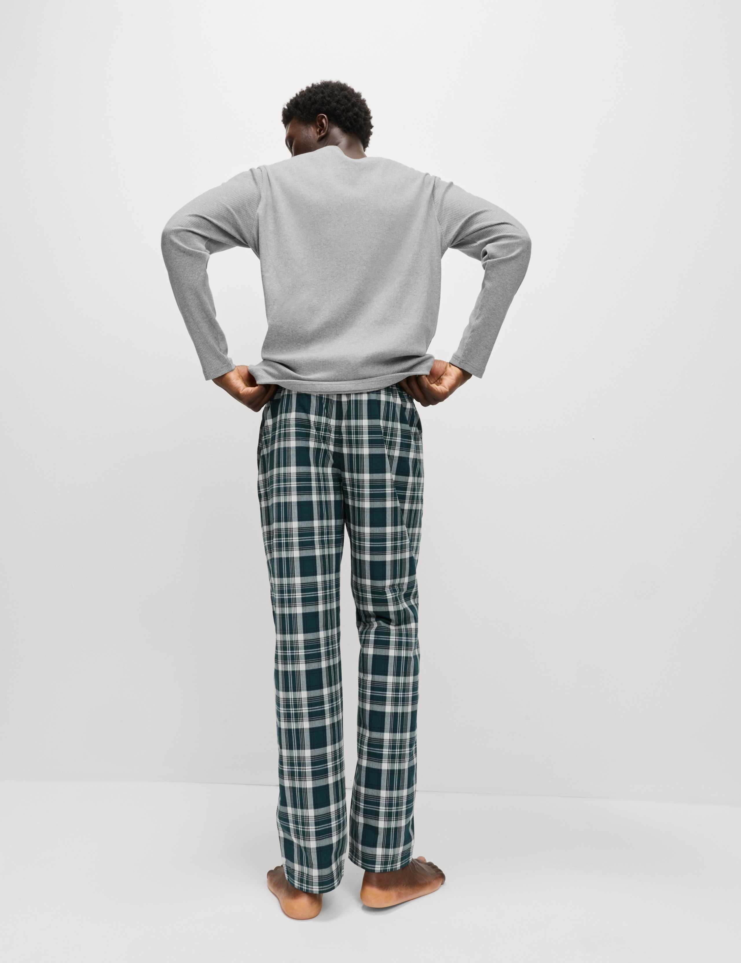 Pure Cotton Checked Pyjama Set 6 of 8