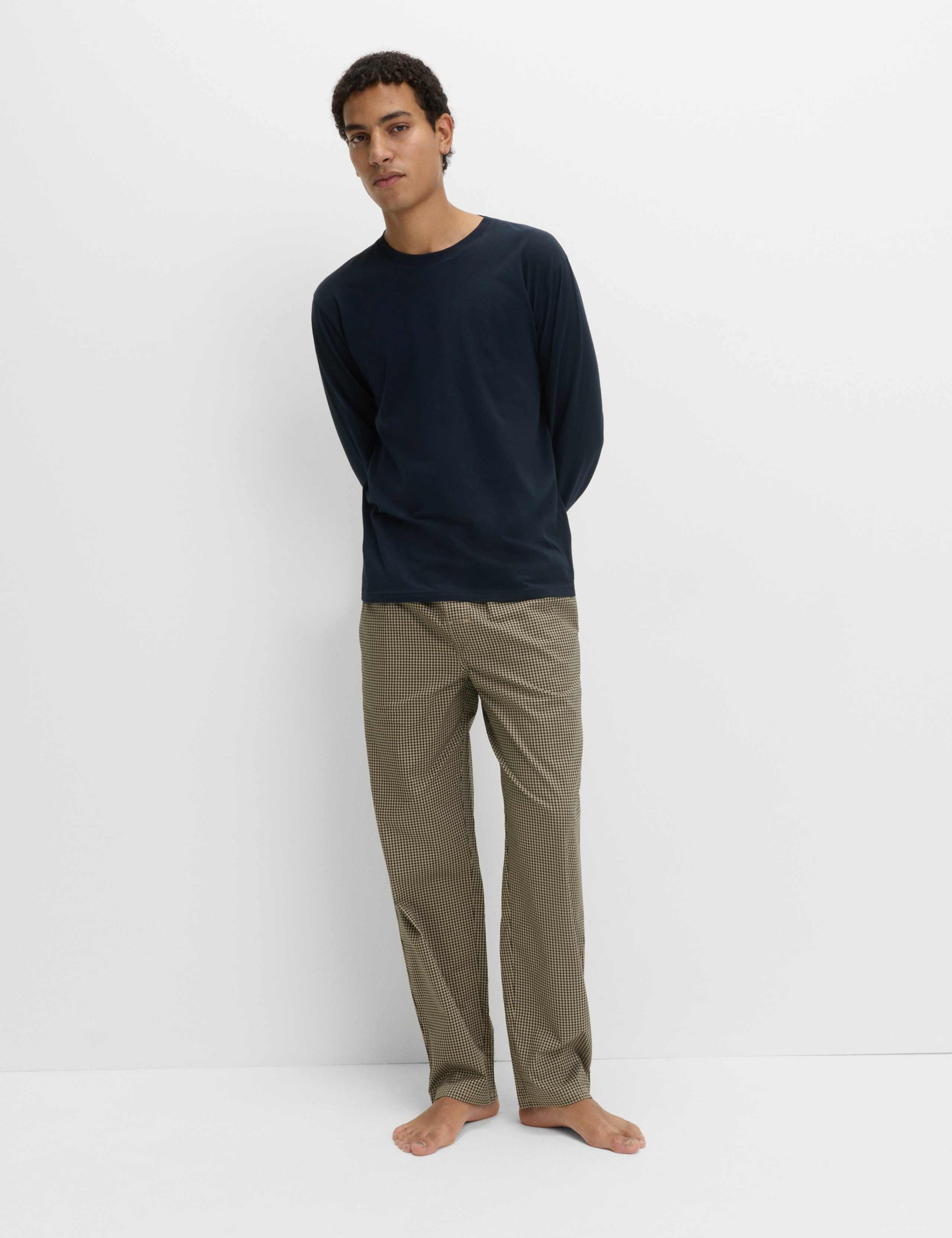 Pure Cotton Houndstooth Pyjama Set 1 of 5