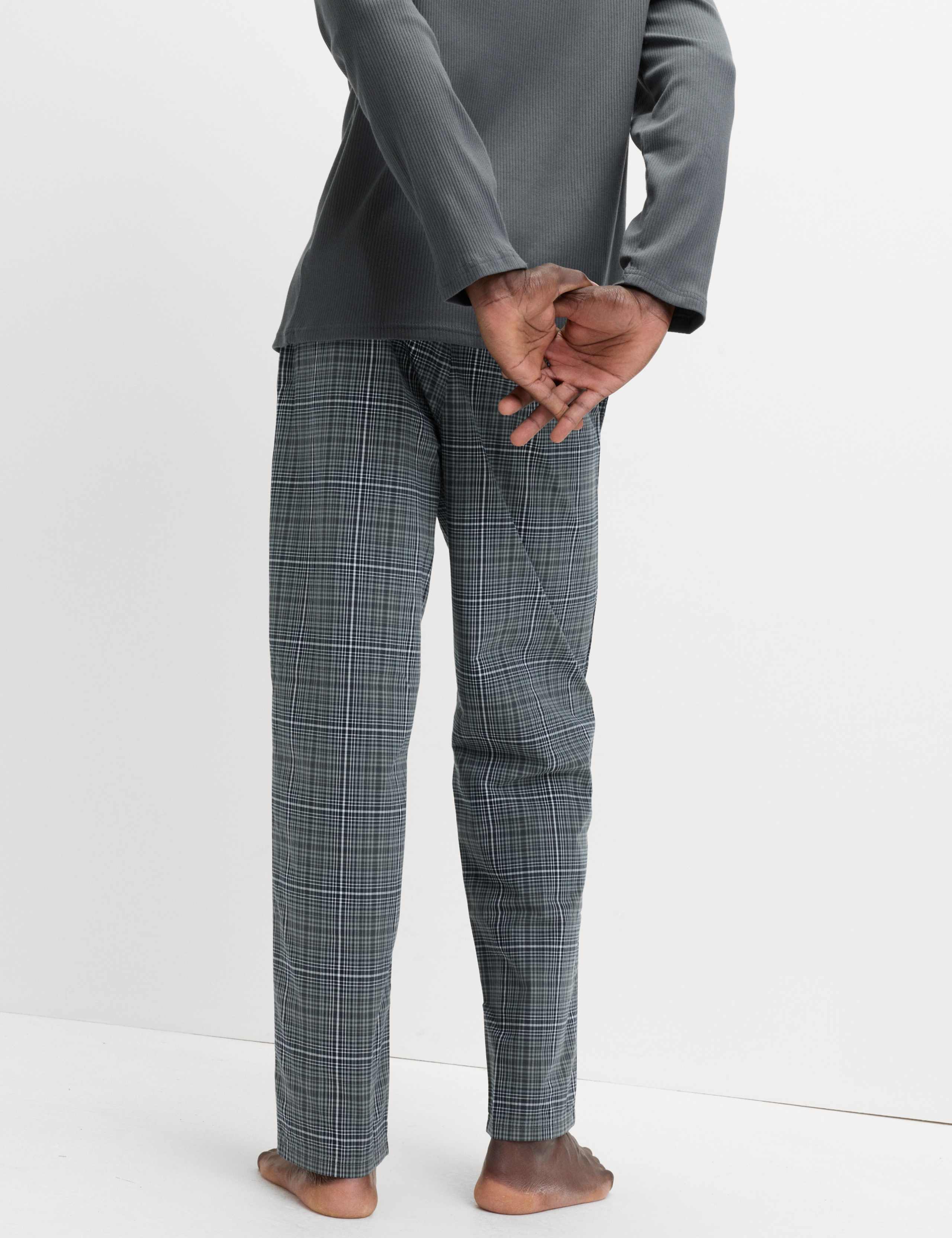 Pure Cotton Ombre Checked Pyjama Set 6 of 6