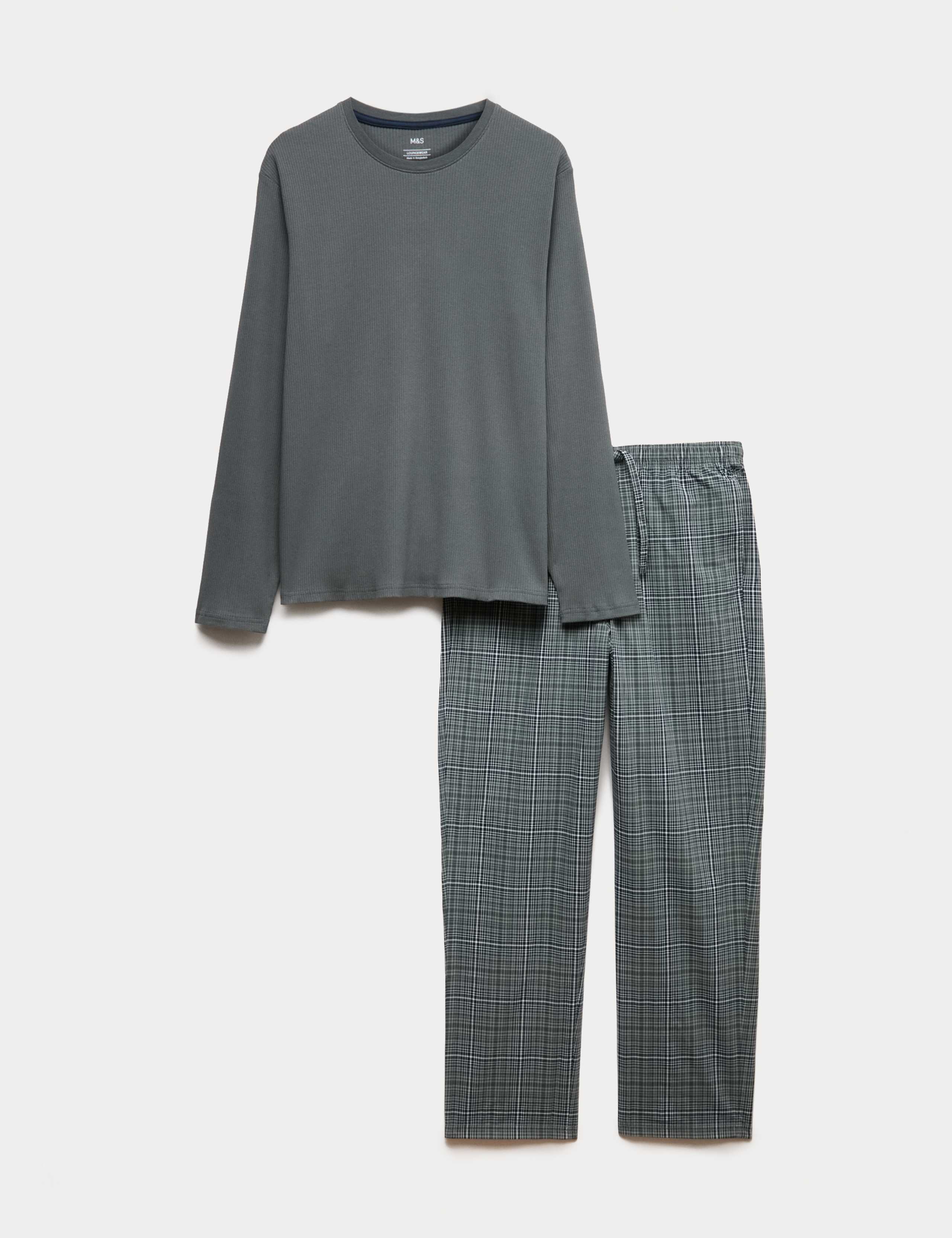 Pure Cotton Ombre Checked Pyjama Set 2 of 6