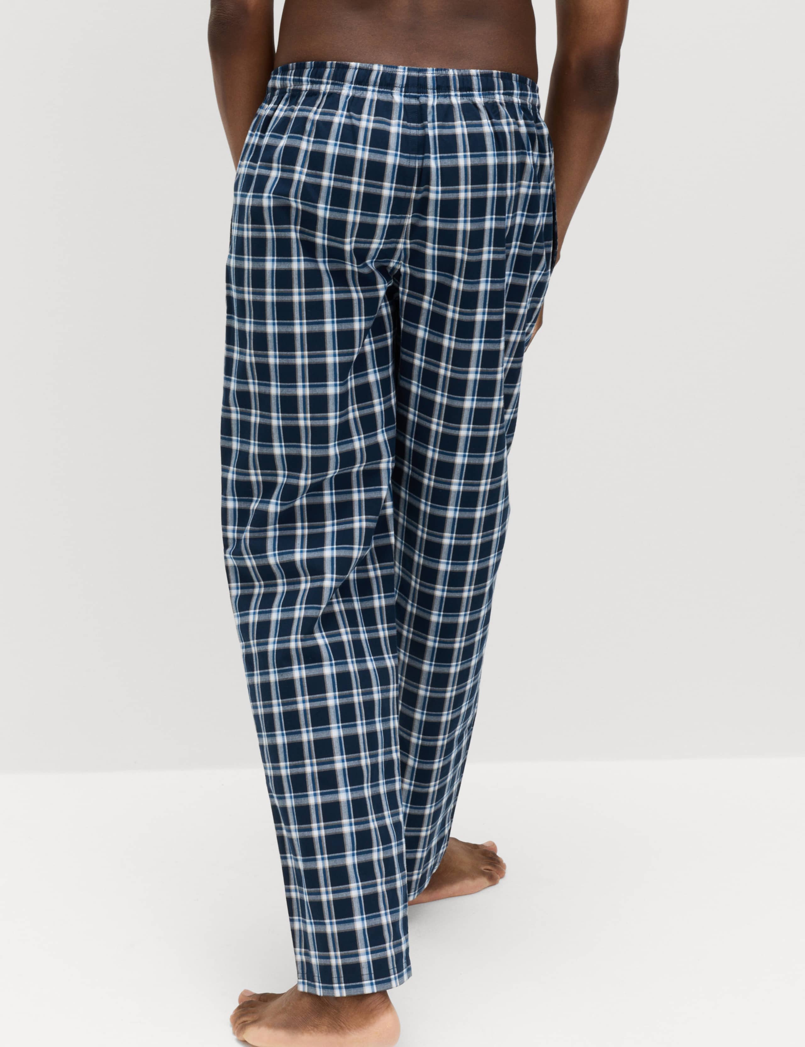2pk Pure Cotton Checked Pyjama Bottoms 1 of 4