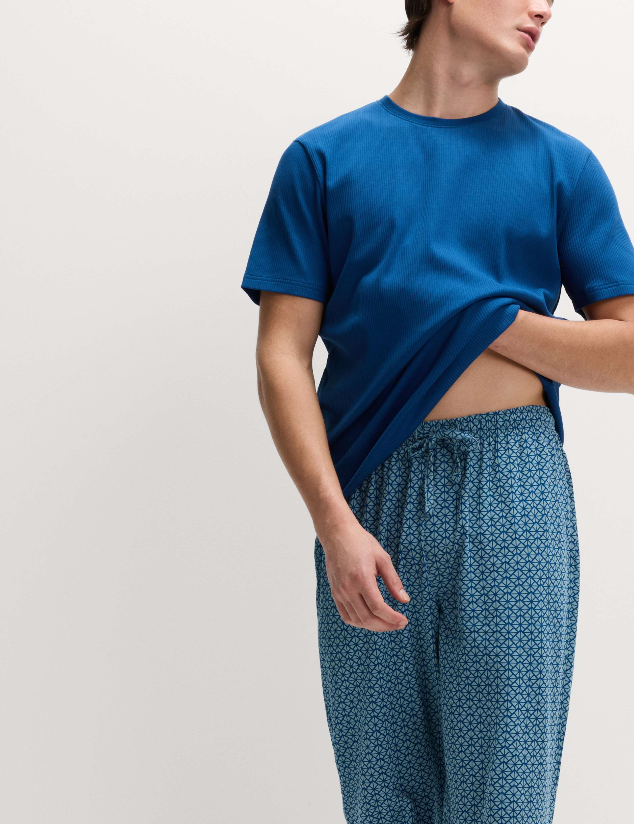 Cotton Rich Geometric Print Pyjama Set 5 of 5