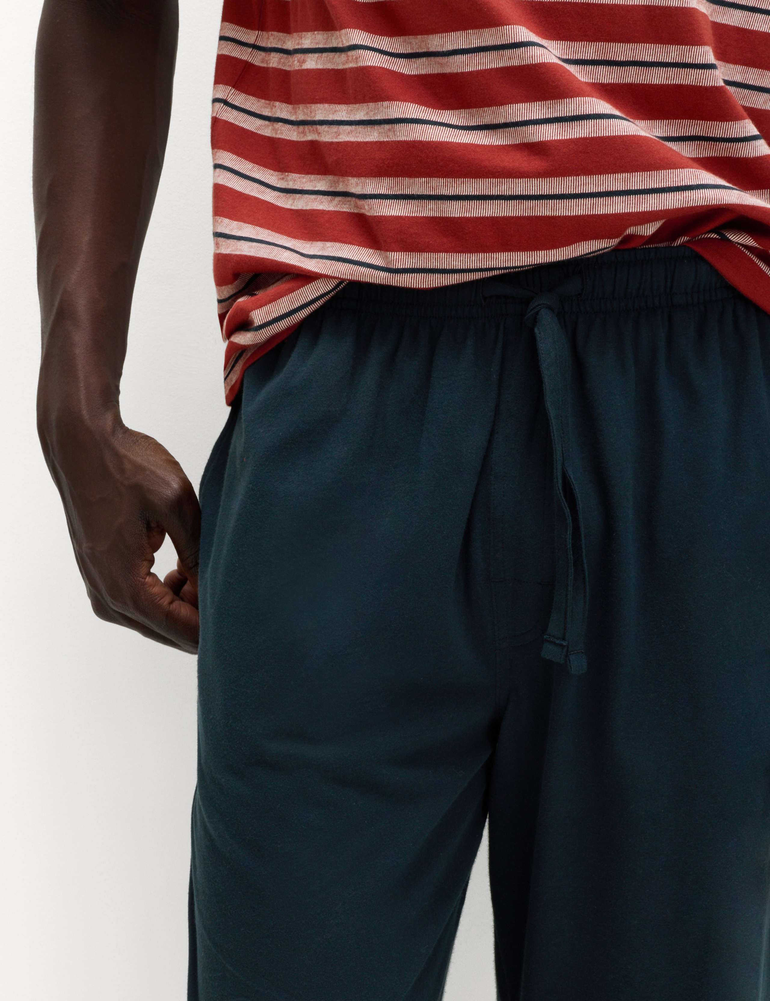 Pure Cotton Textured Stripe Pyjama Set 5 of 6