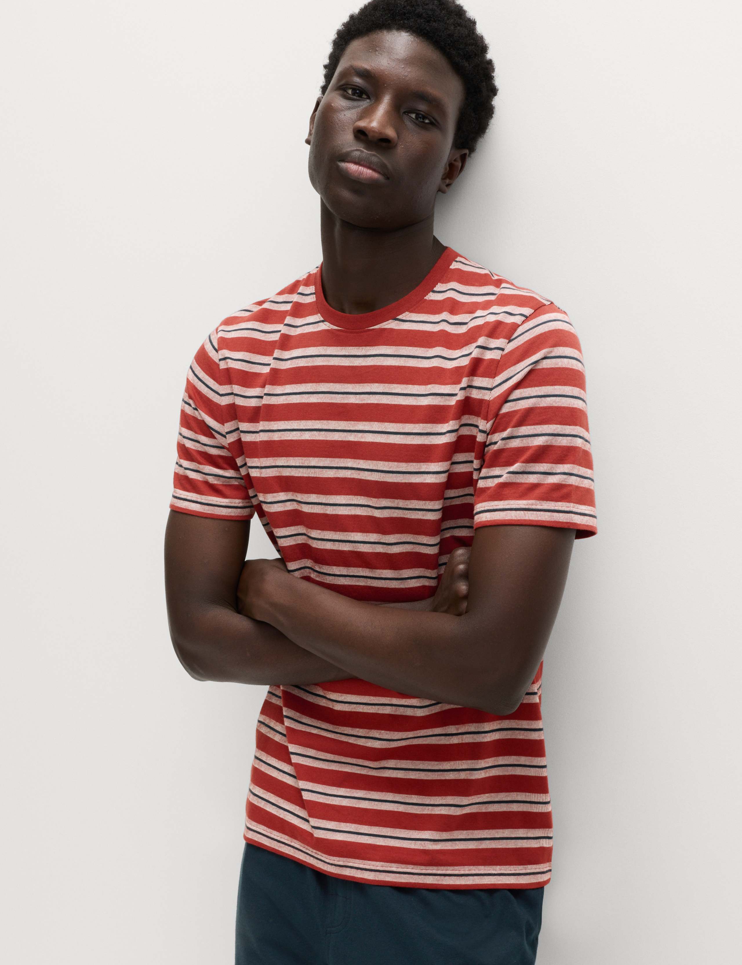 Pure Cotton Textured Stripe Pyjama Set 6 of 6